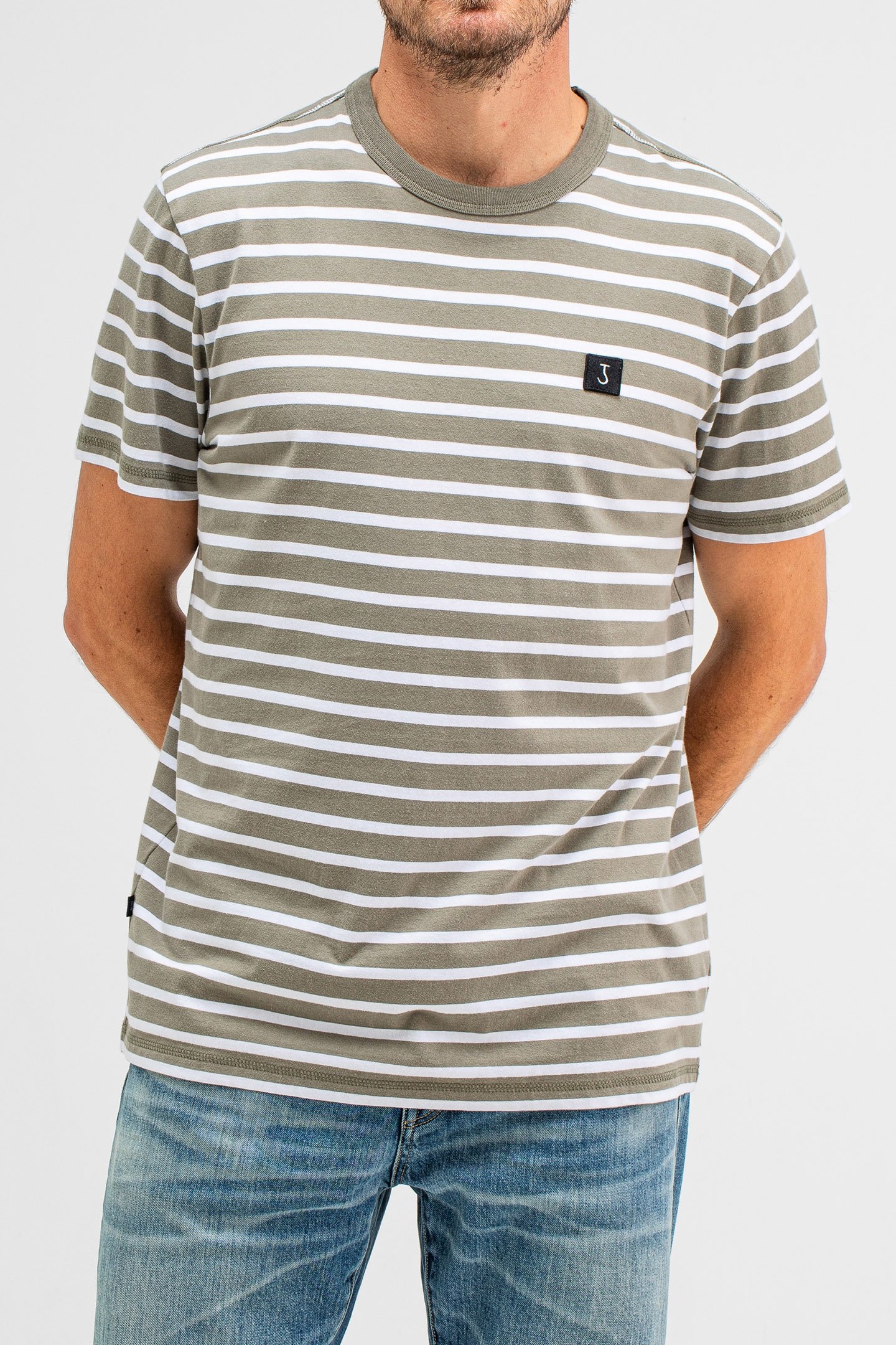 CLASSIC STRIPE TEE GRANITE GREEN 1