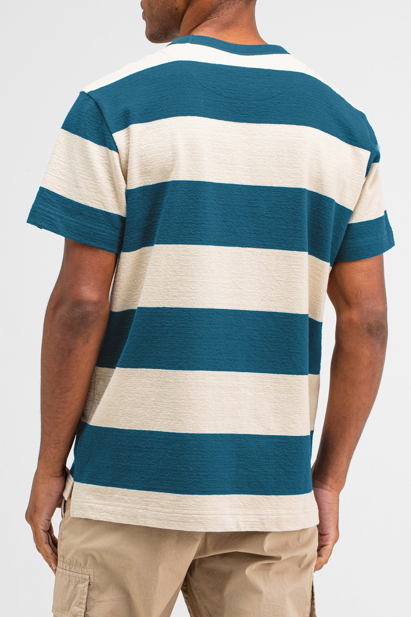 GASPARD LOOSE BOLD STRIPE TEE LAPIS BLUE 2