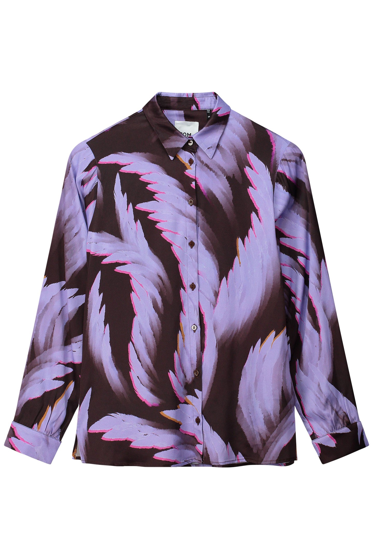 BLOUSE - MILA SATIN FEATHERS BROWN 3