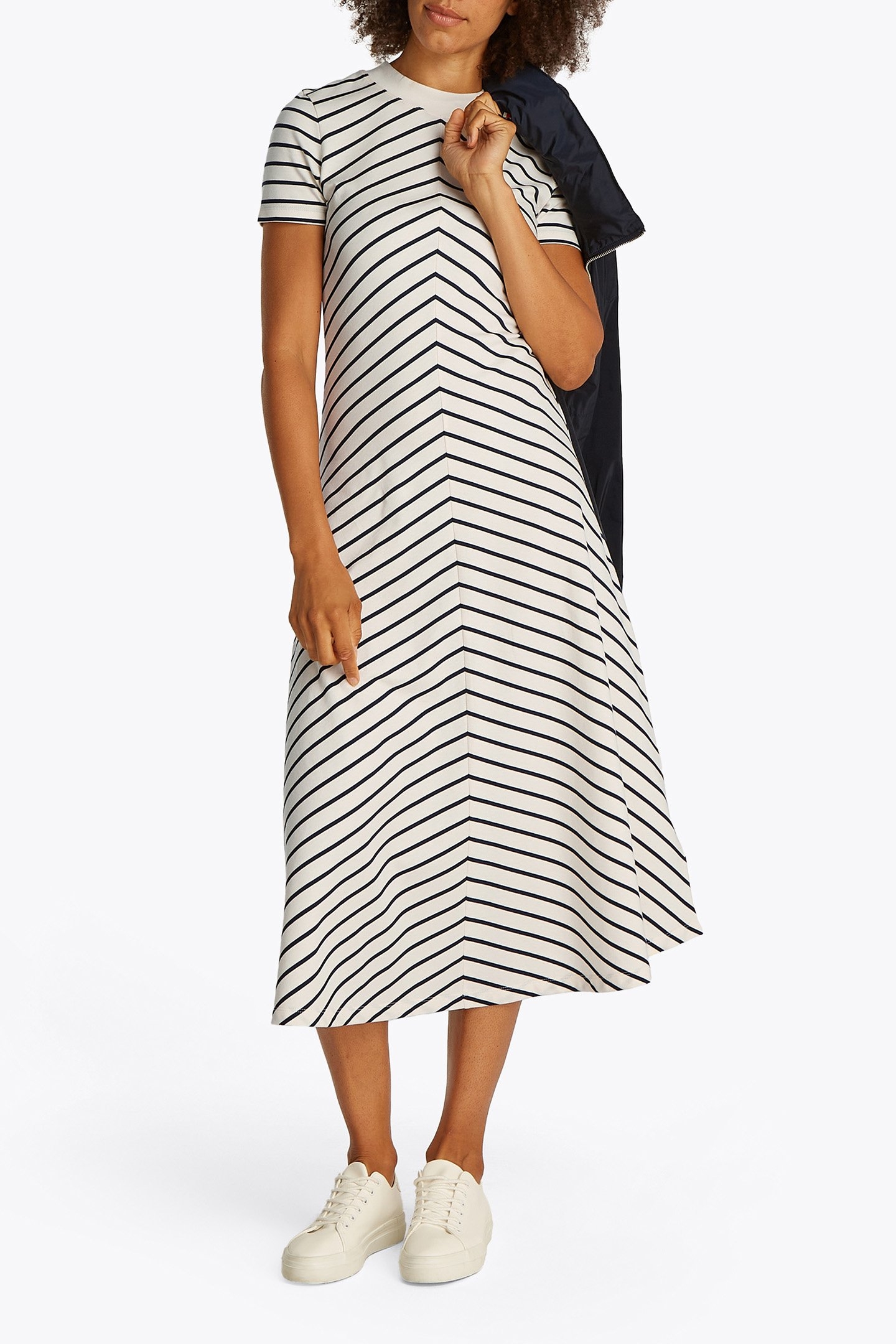 MODERN F&F MIDI DRES CALICO/DARK NIGHT NAVY STP 1