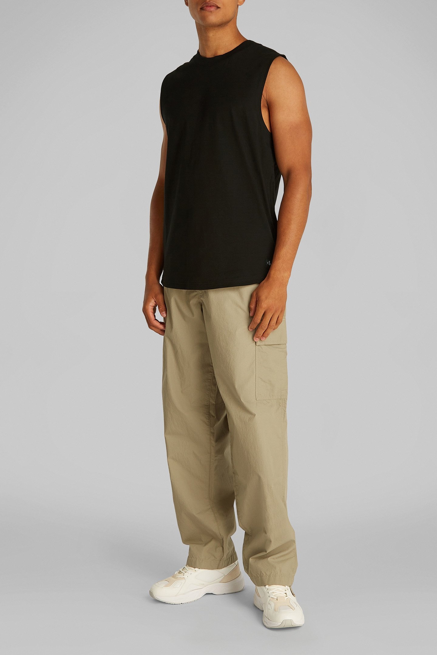 WOVEN LABEL TANK CK BLACK 2