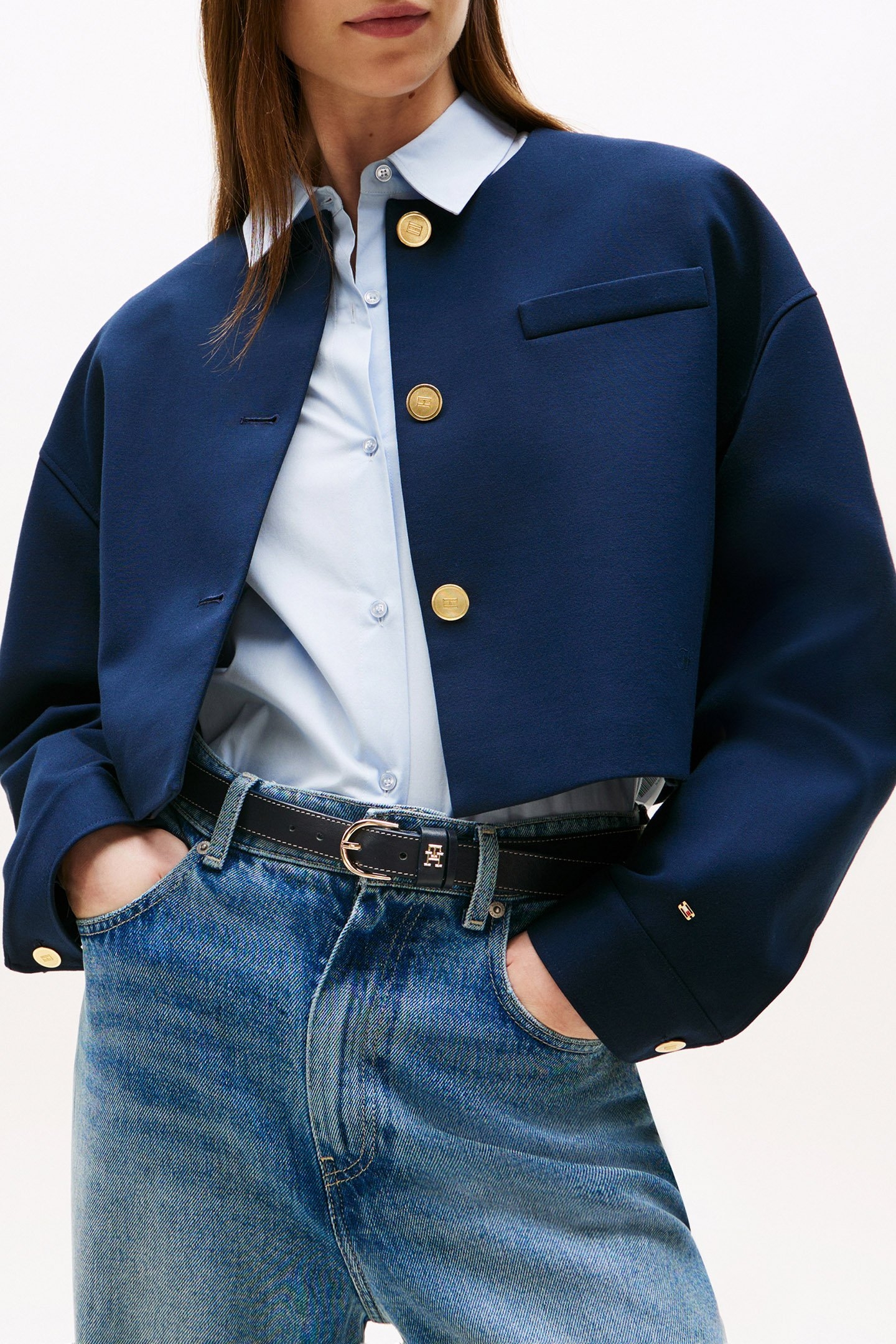 PUNTO CROP LADY JACK SLIM FIT BLAZER DARK NIGHT NAVY 1