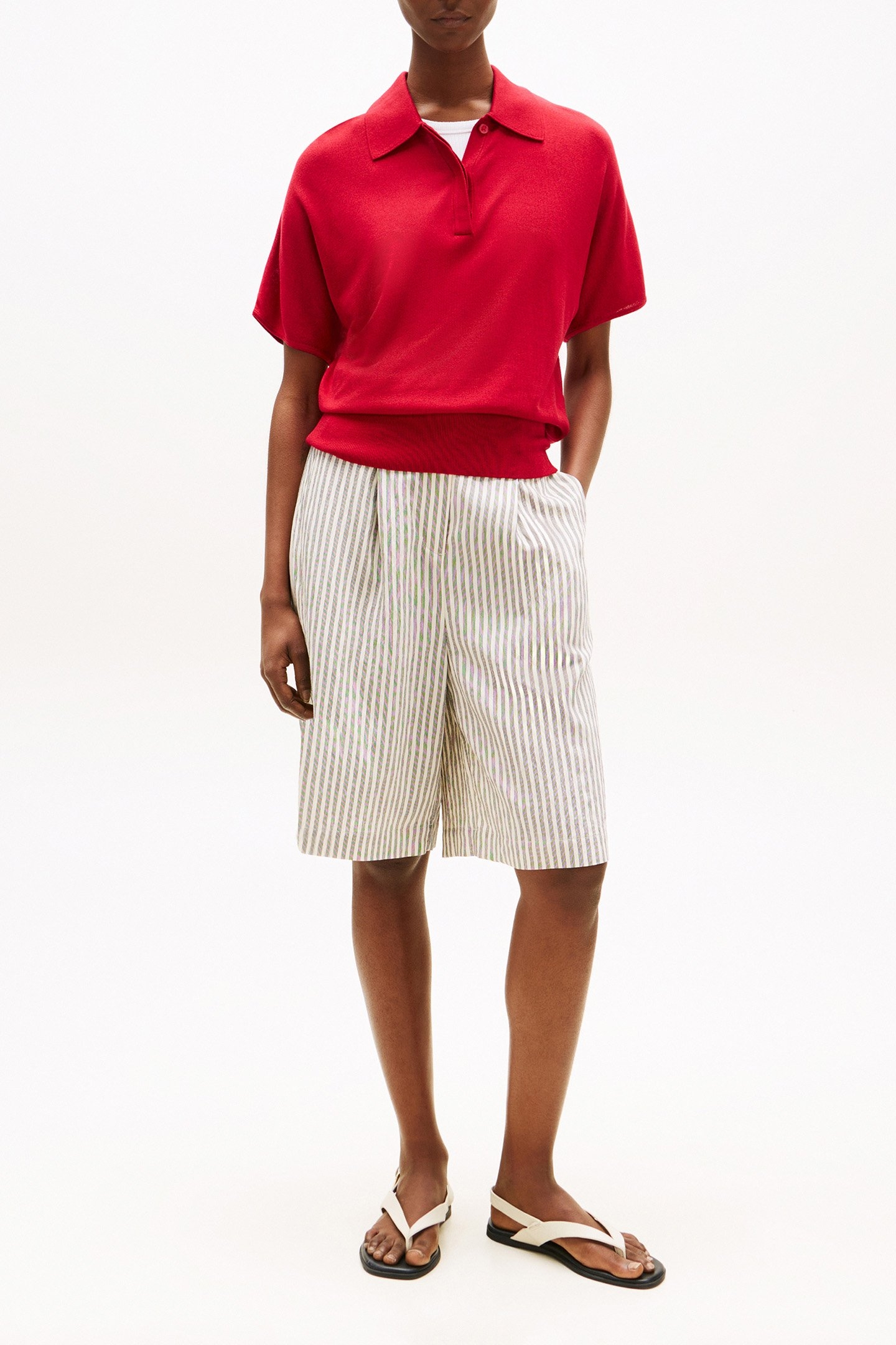 LYOCELL SILK S/S POLO MEDIUM RED 2