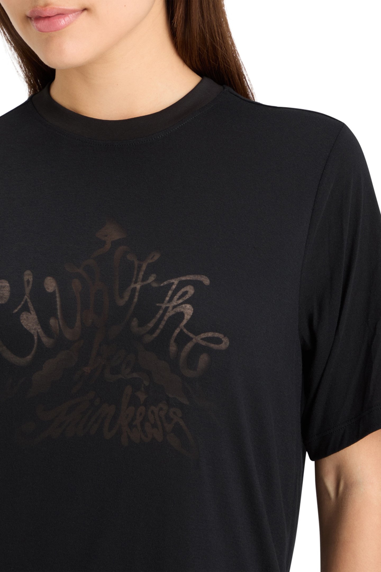 BURN OUT ARTWORK RELAXED FIT T-SHIRT EVENING BLACK 6