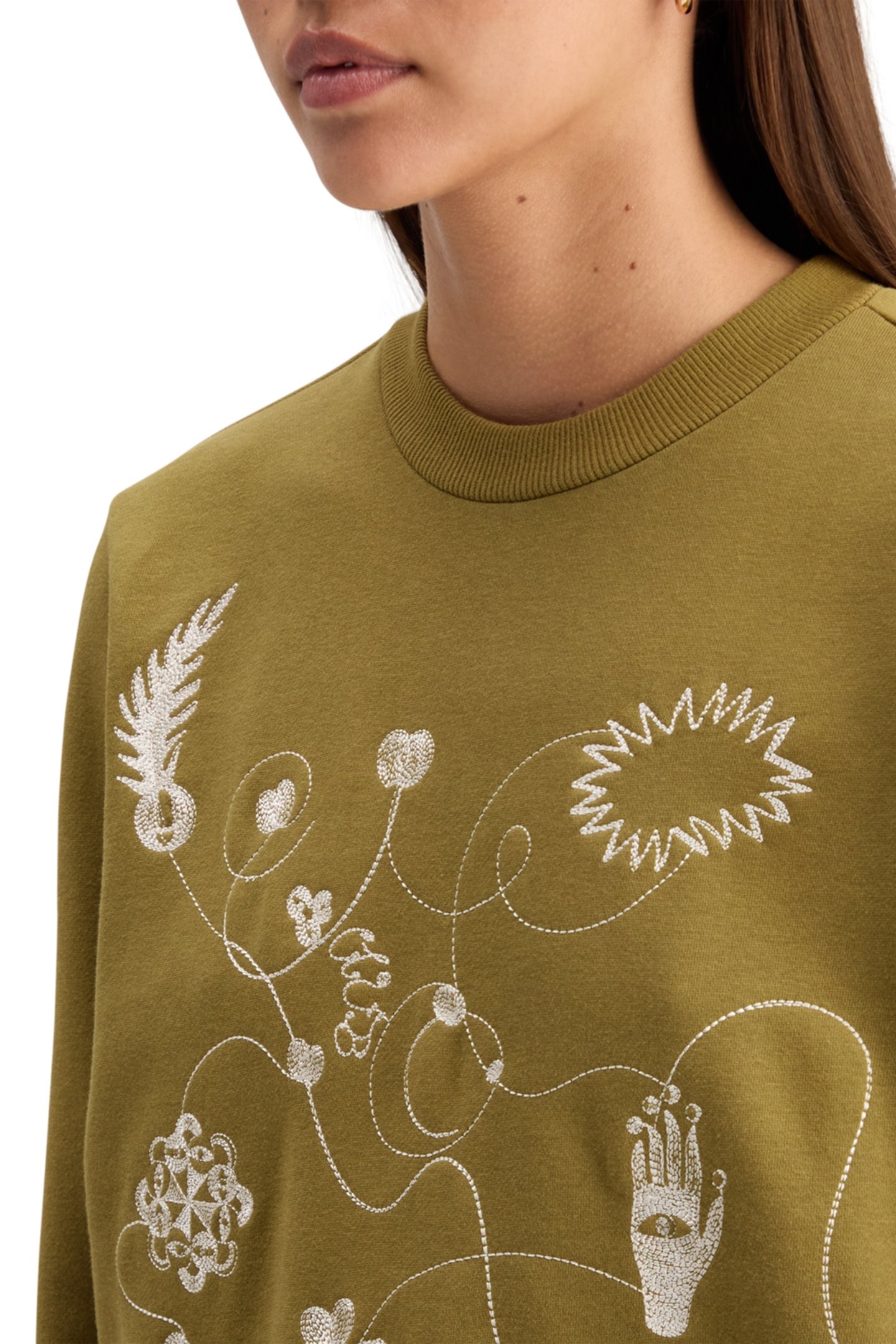 EMBROIDERED REGULAR FIT SWEATSHIRT OLIVE 6