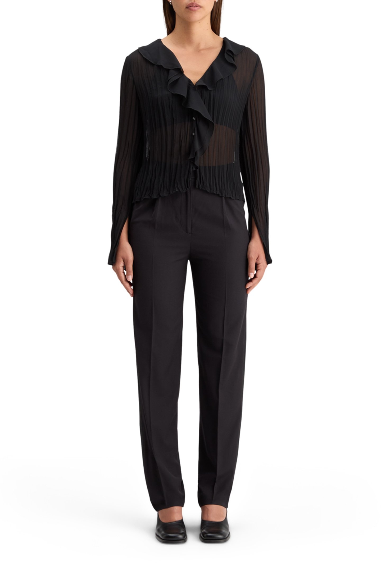 RUFFLED TOP EVENING BLACK 3