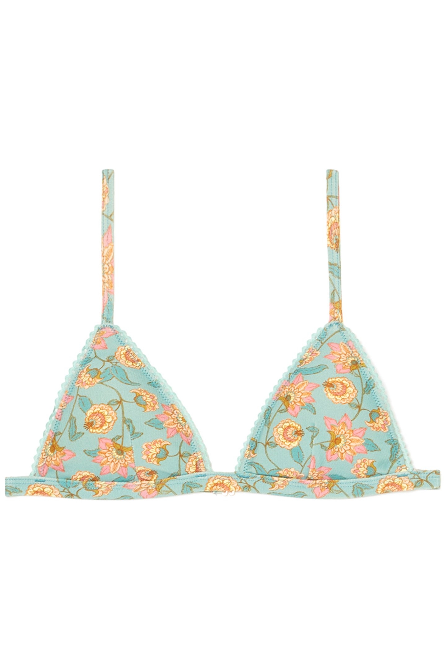 BIKINI TOP VASALIA TURQUOISE FLOWERS 4