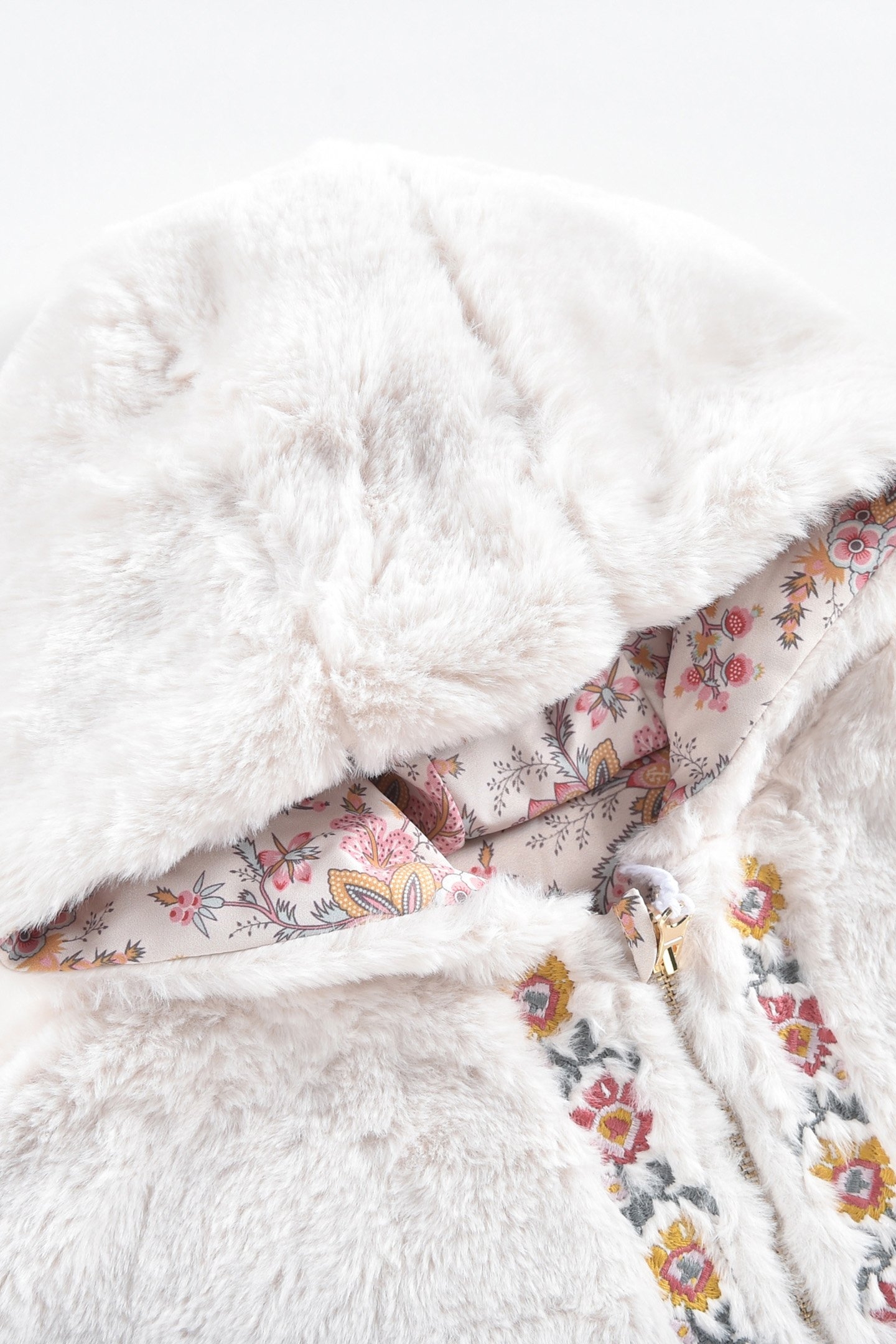 REVERSIBLE COAT FELVET CREAM 7