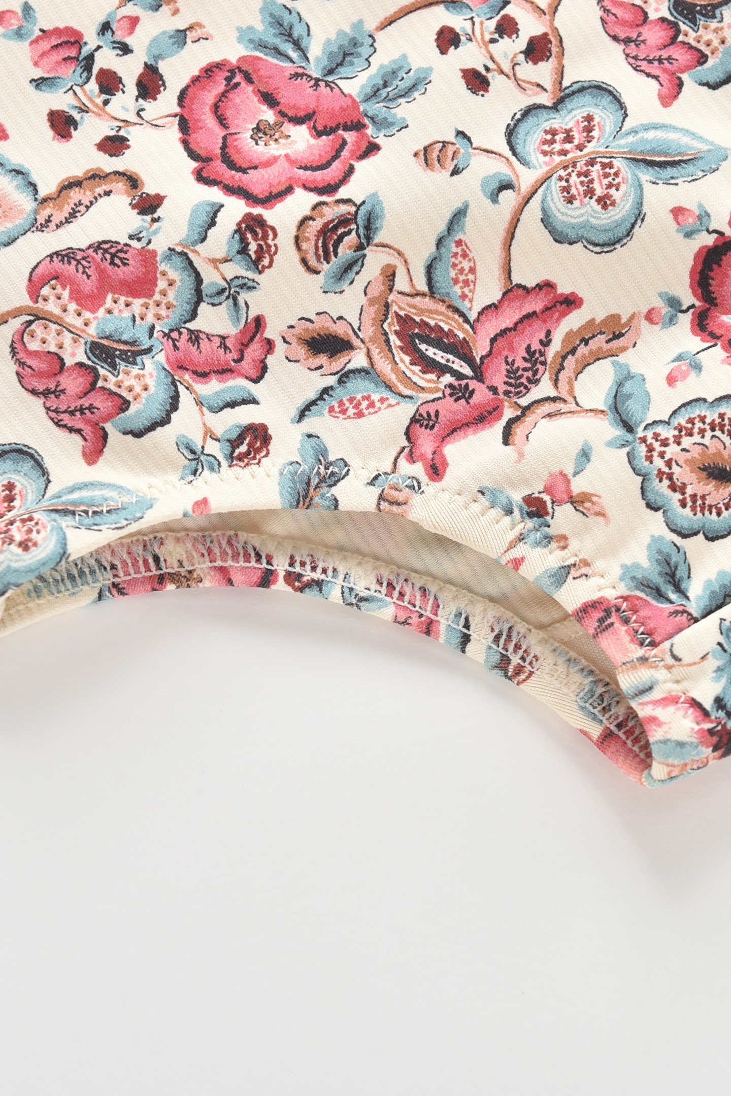 BATHING SUIT AUDREY CREAM INDIAN FLOWERS 4