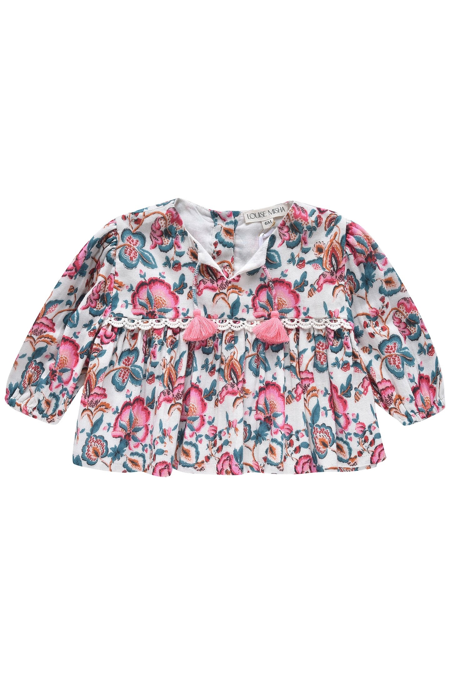 BLOUSE VALLY CREAM INDIAN FLOWERS 1