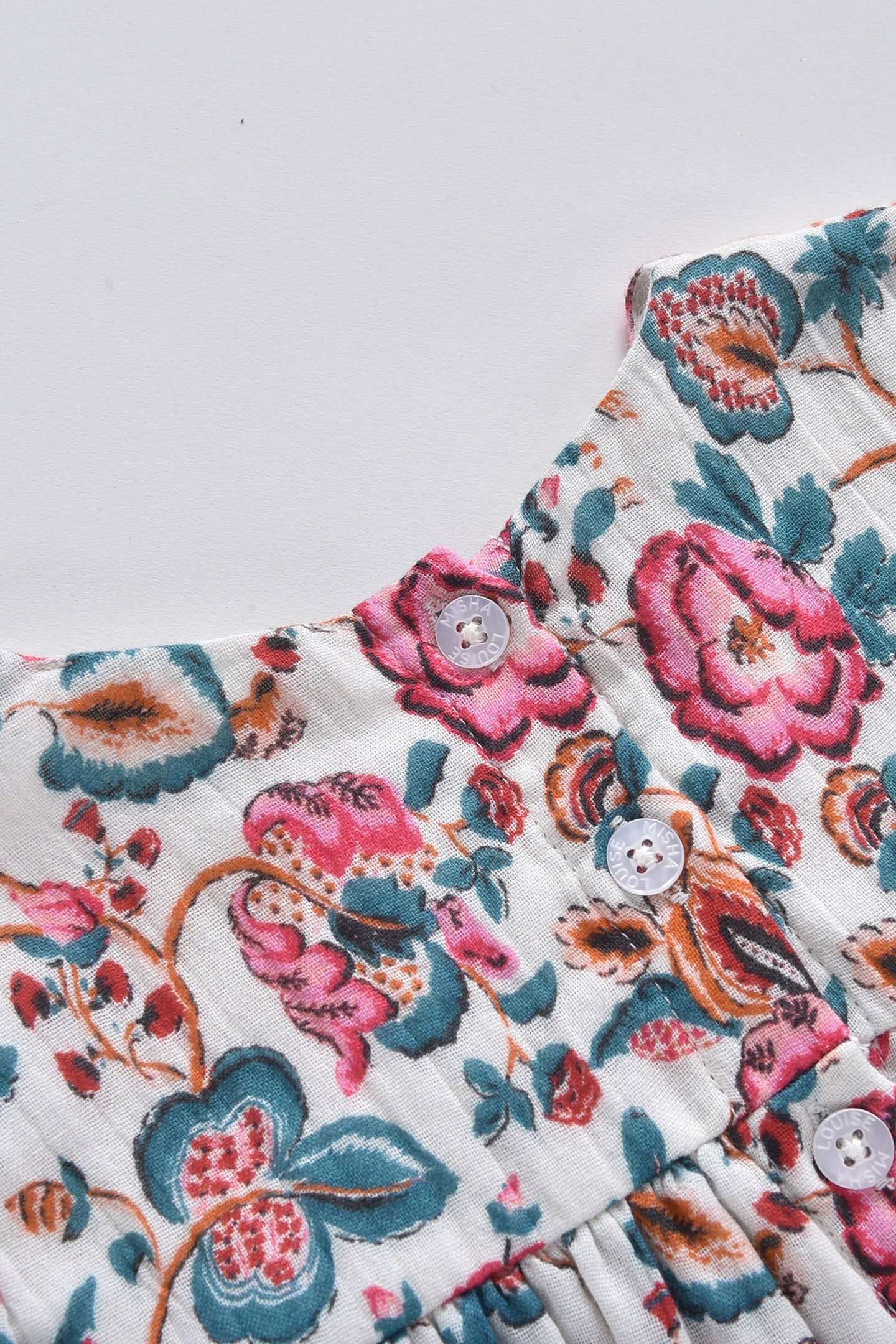 BLOUSE VALLY CREAM INDIAN FLOWERS 3