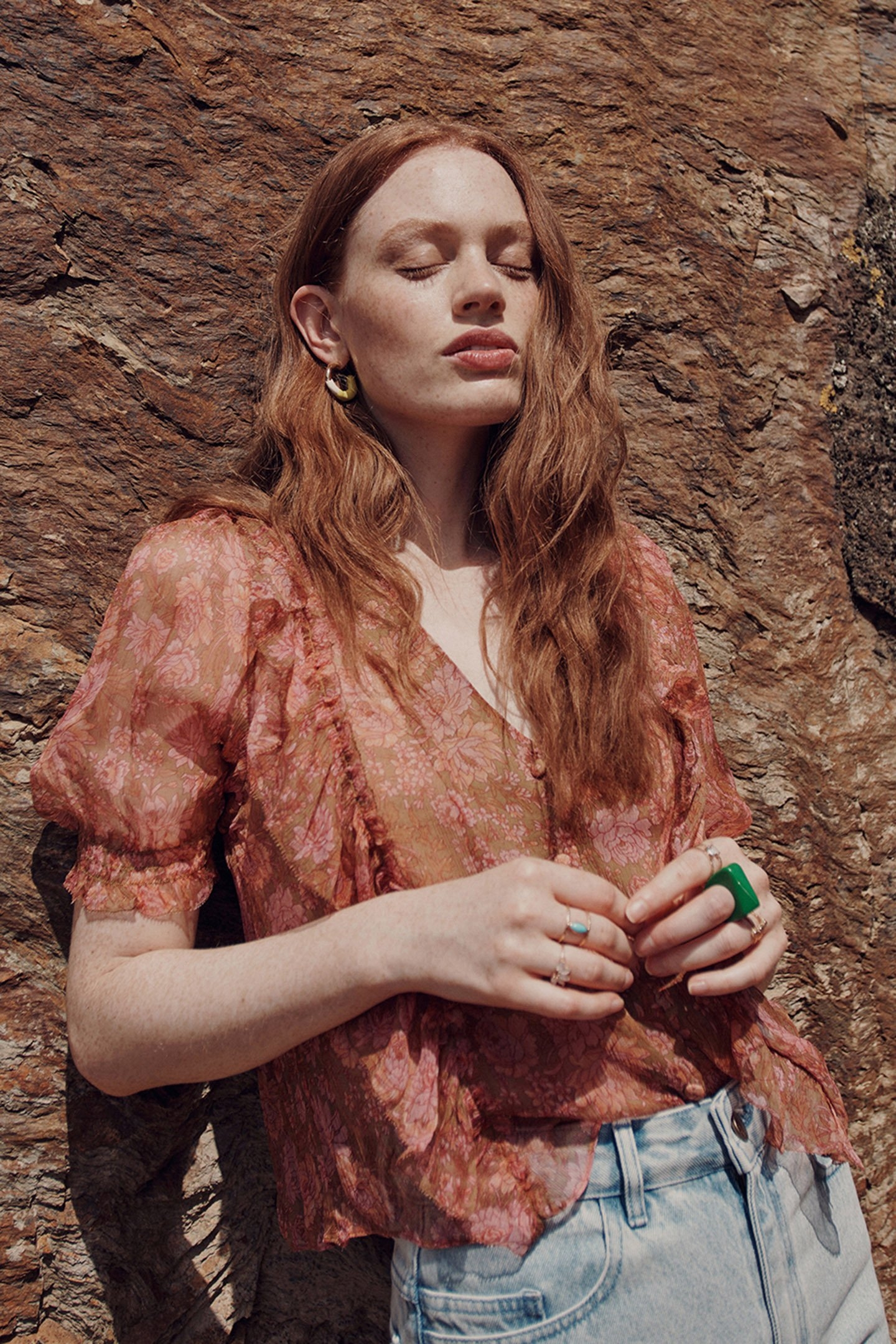 BLOUSE ALI BRONZE GARDEN FLOWER 7