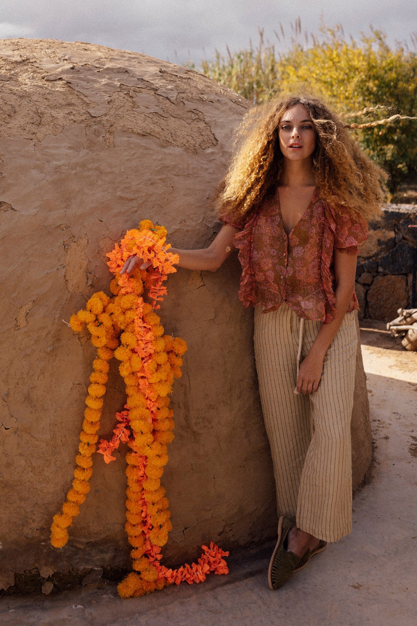 BLOUSE ALI BRONZE GARDEN FLOWER 2