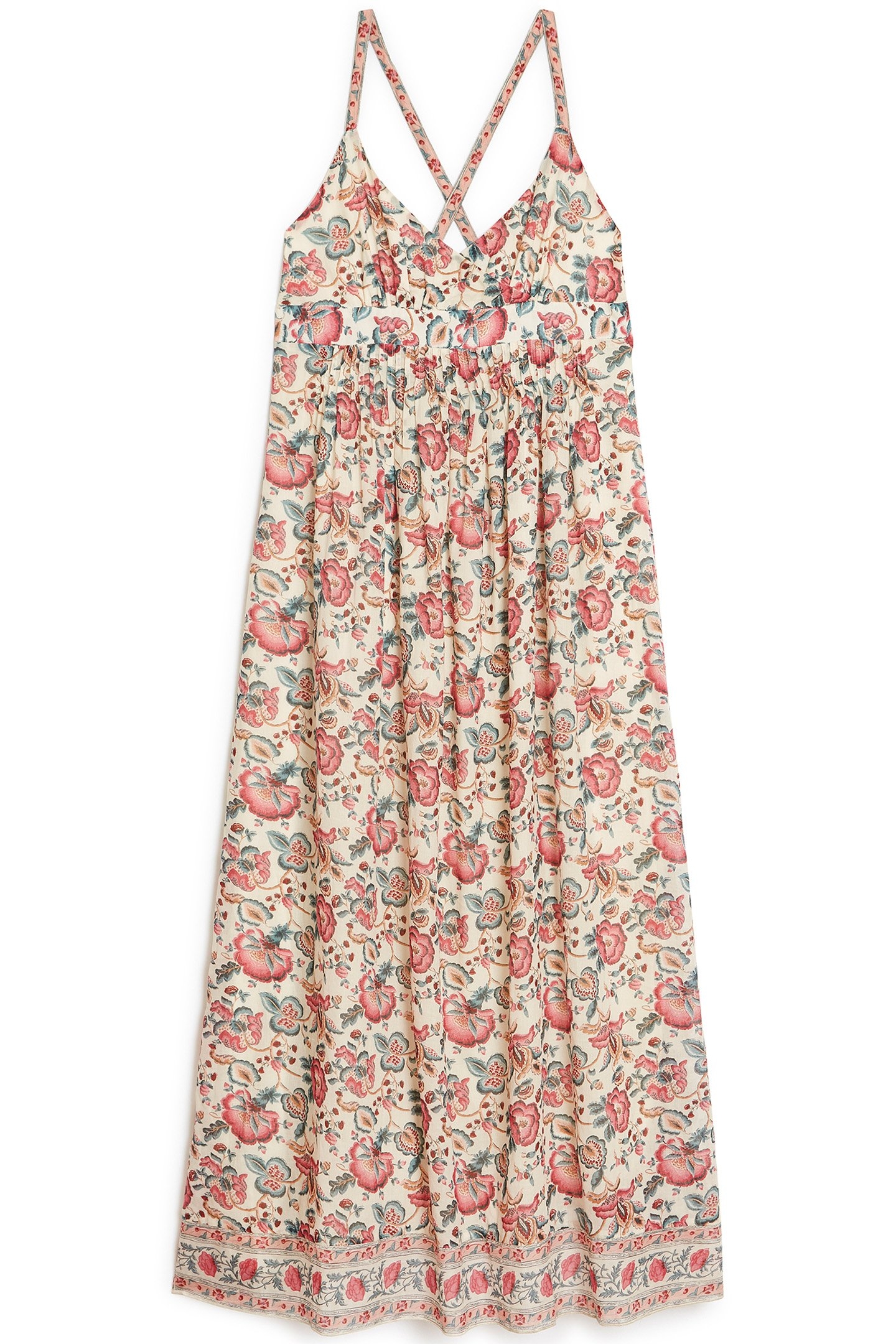 DRESS ARYA CREAM INDIAN FLOWERS 2