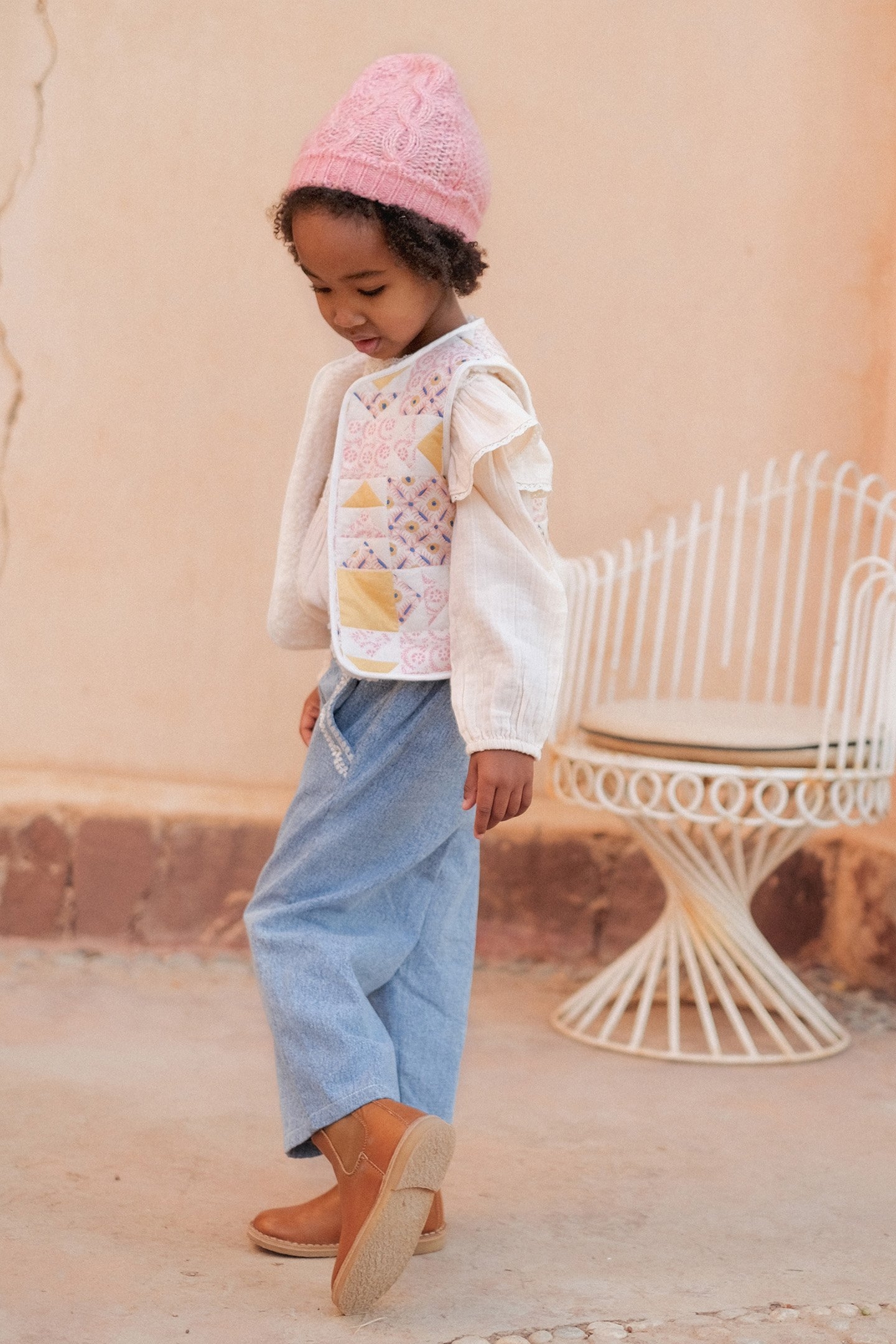 VEST FARAH CREAM PATCHWORK 3