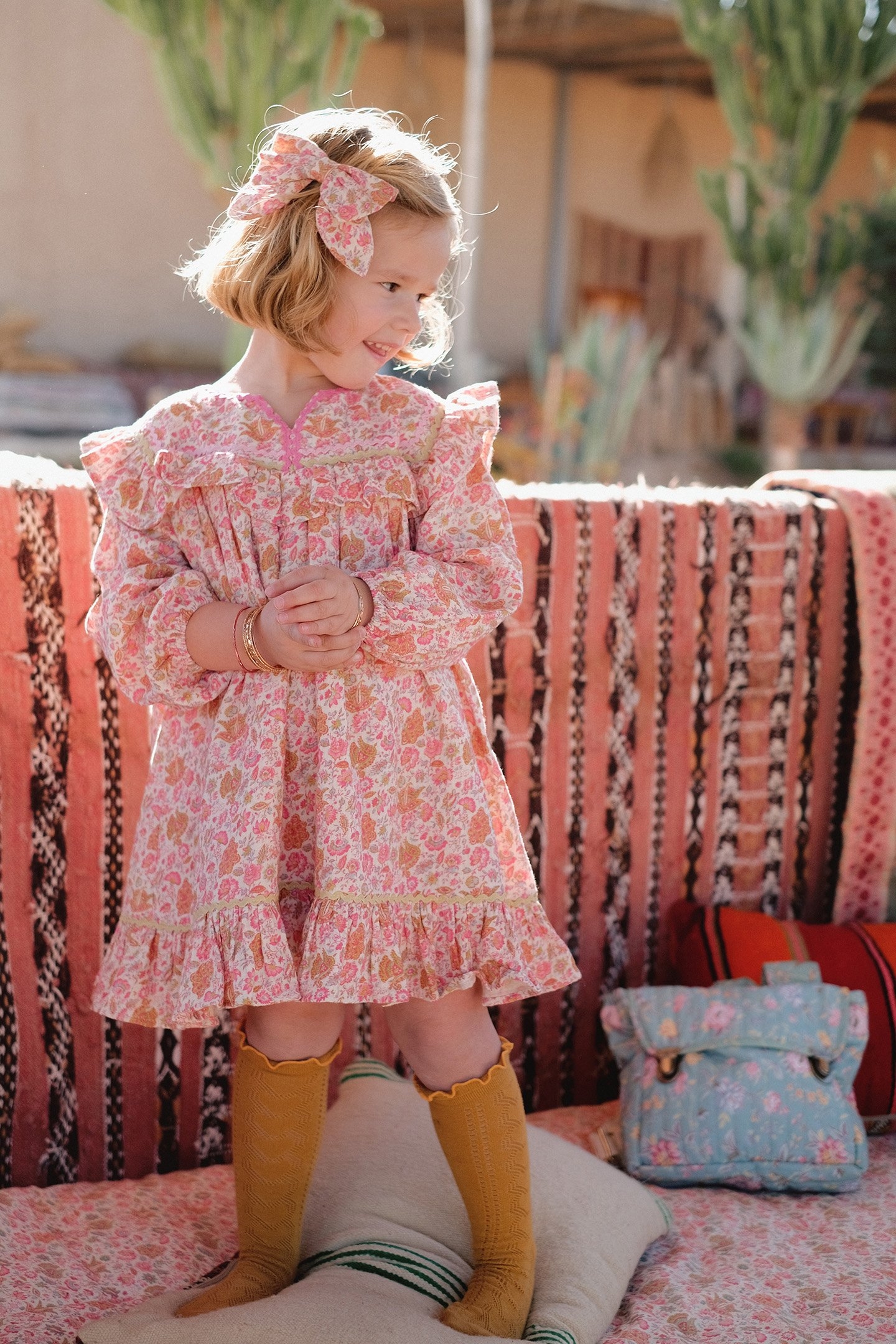 DRESS JILANA CREAM FLOWER FIELDS 1