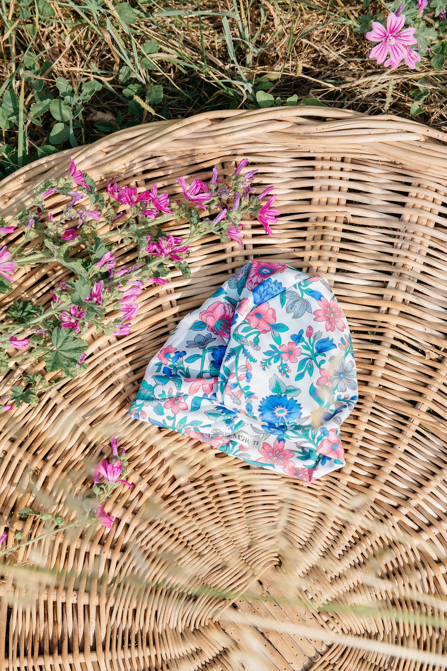 BATHING TURBAN ABINA BLUE SUMMER MEADOW 2