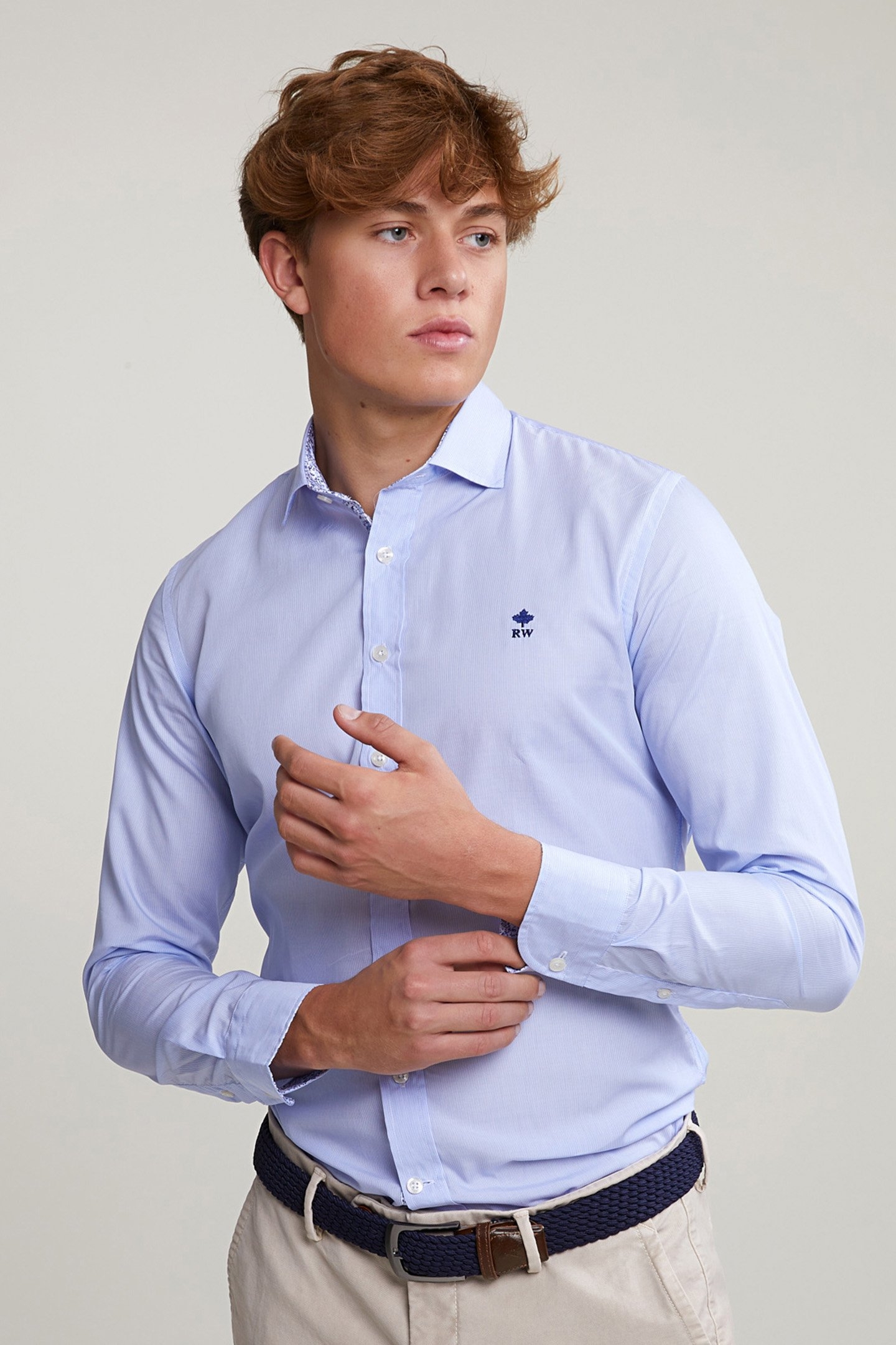 SLIM FIT STRIPED SHIRT BLUE/WHITE 1