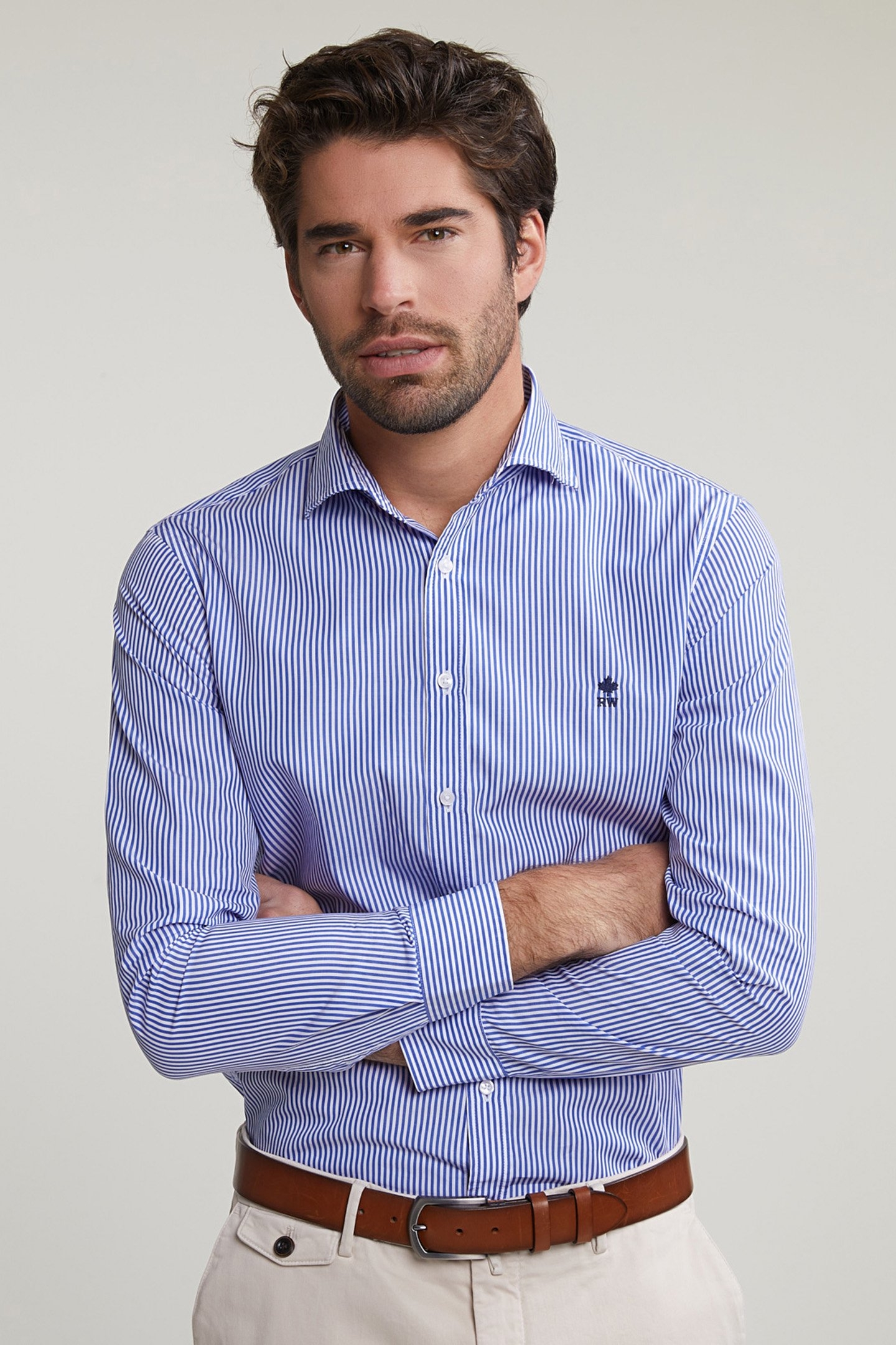 SLIM FIT STRIPED SHIRT BLUE/WHITE 1