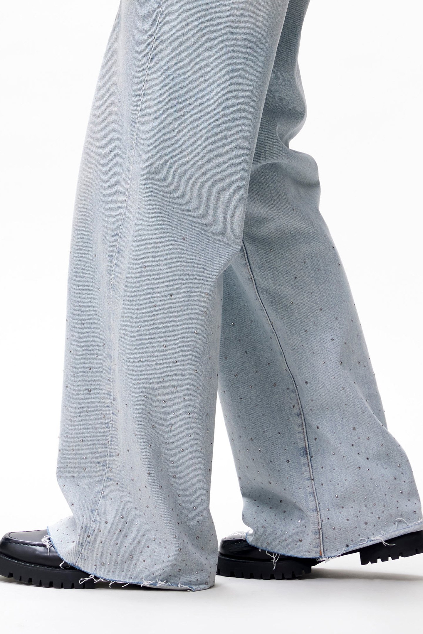 LOOSE FIT JEANS WITH METALLIC STRASS BLUE 6