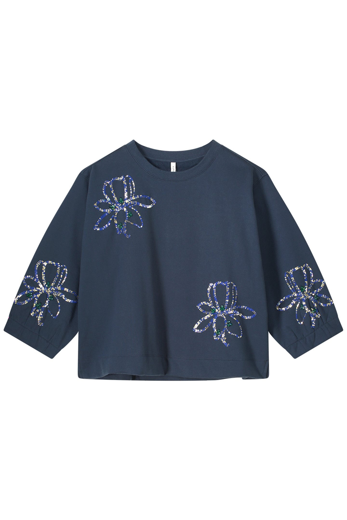 3/4 SLEEVE SWEATSHIRT EMBELLISHED SWEAT MIDNIGHT BLUE 3