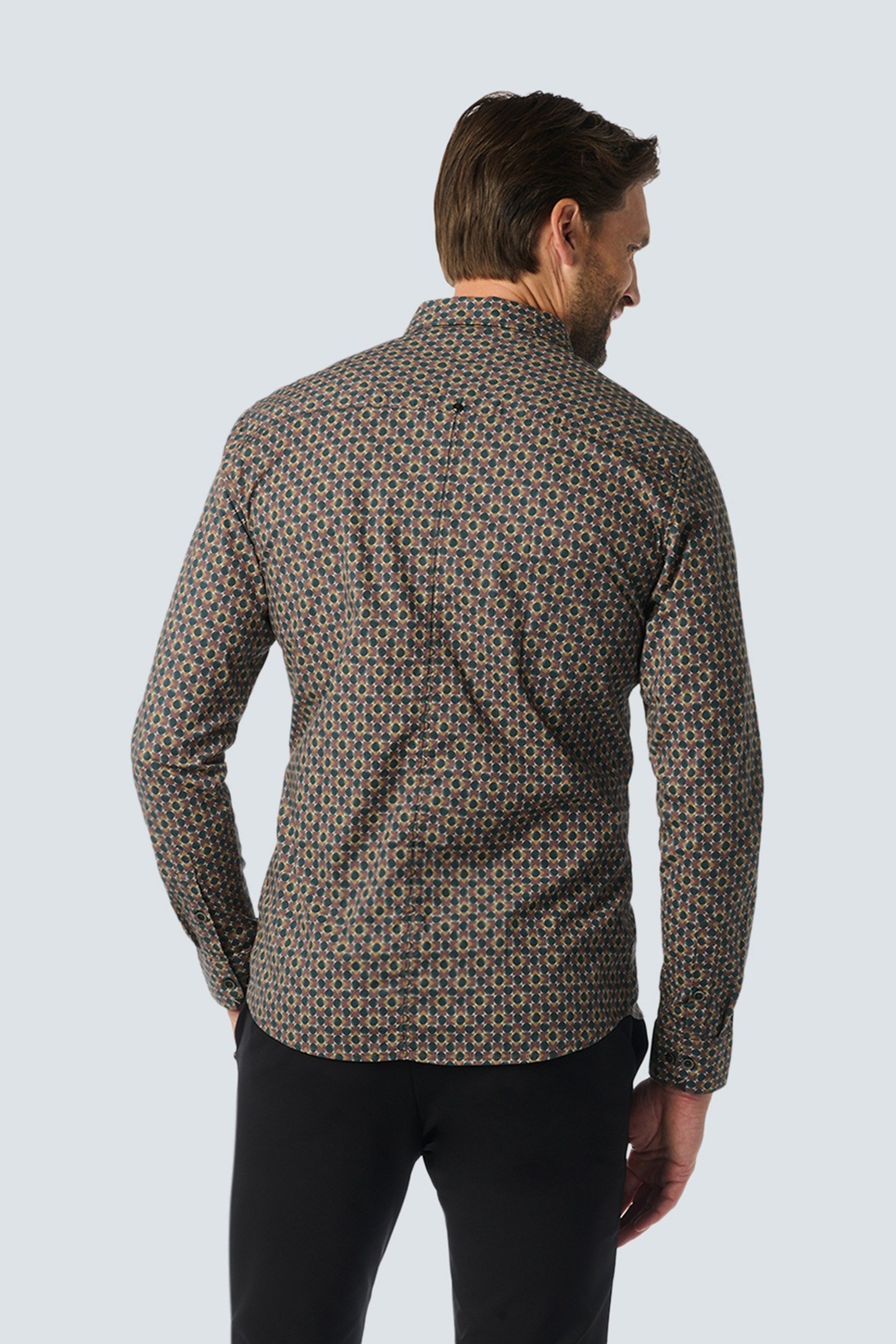 SHIRT STRETCH ALLOVER PRINTED AUBERGINE 2