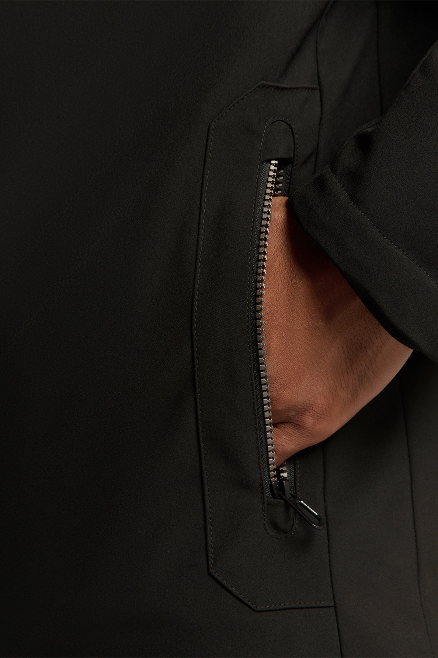 JACKET SHORT FIT HOODED SOFTSHELL STRETCH BLACK 7