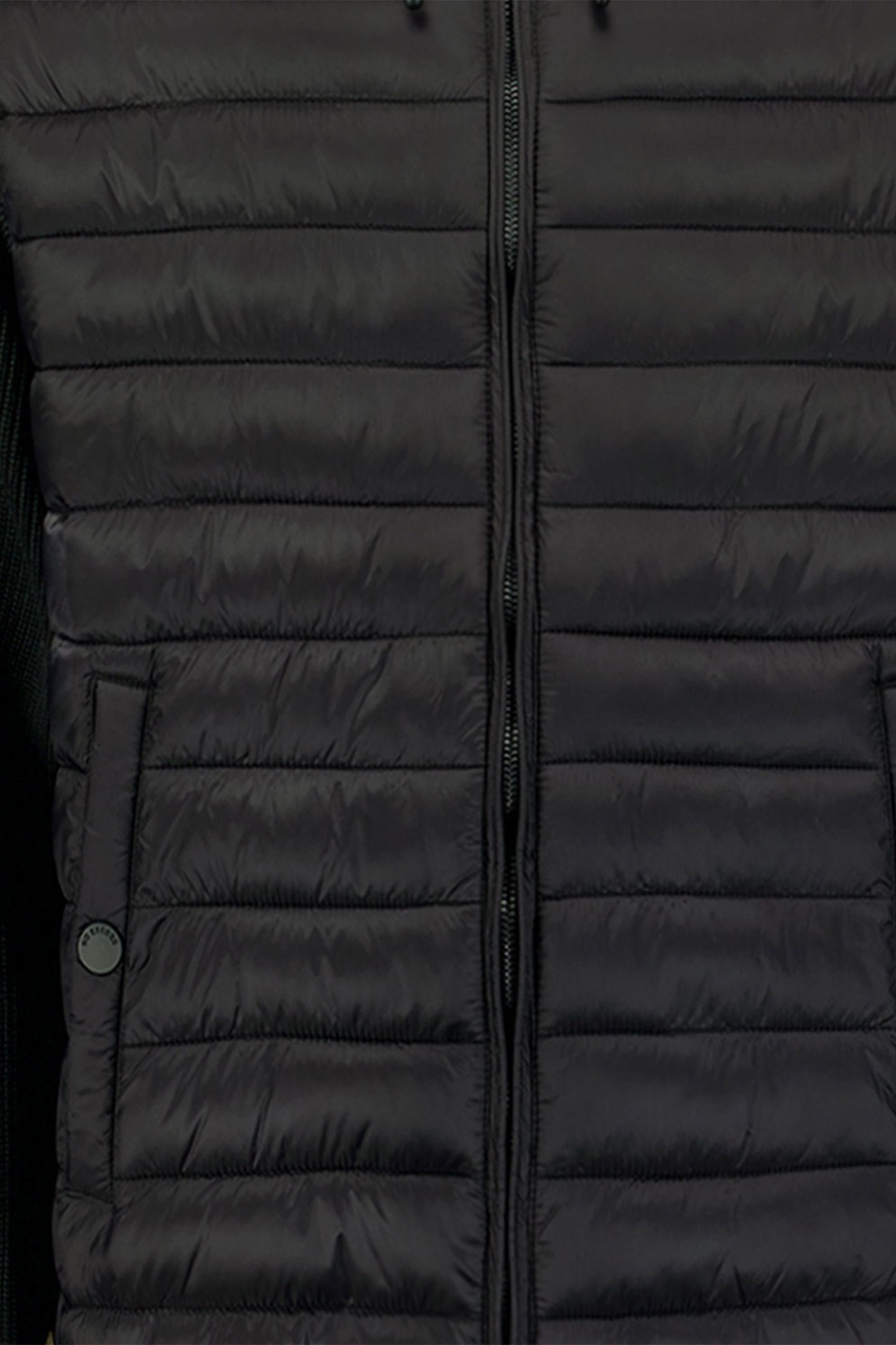 JACKET HOODED PADDED MIX WITH KNIT BLACK 3