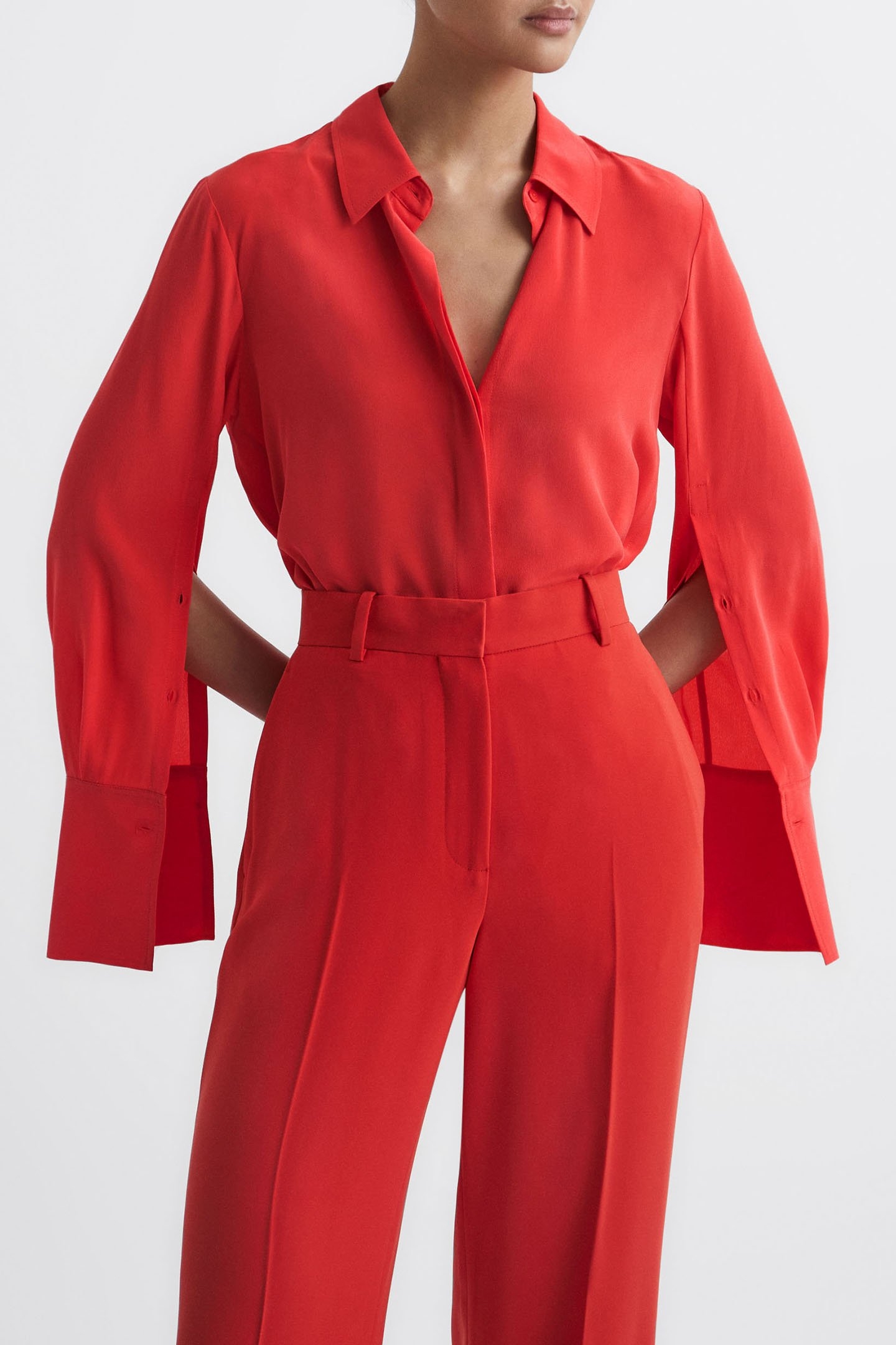 KIA-MATTE SILK SHIRT CORAL 6