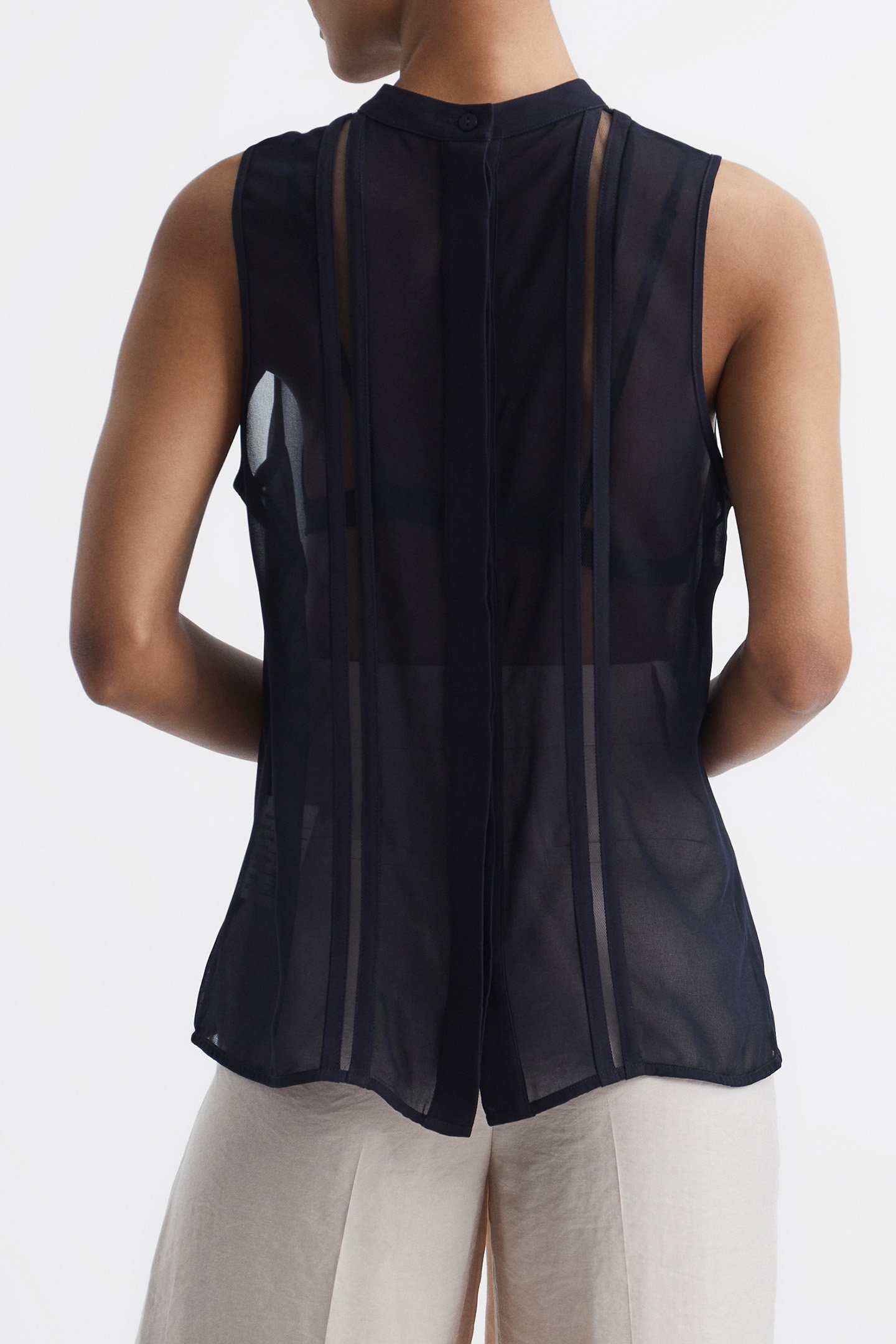 EMERY-SHEER STRIPE PANEL NAVY 2