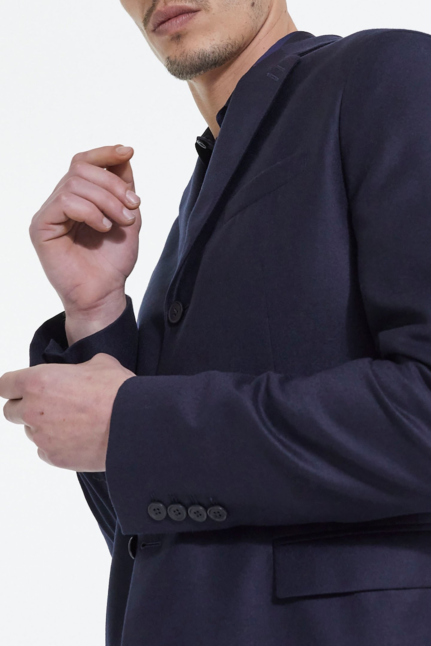 WOOL SUIT JACKET WITH FLAP POCKETS NAVY 6