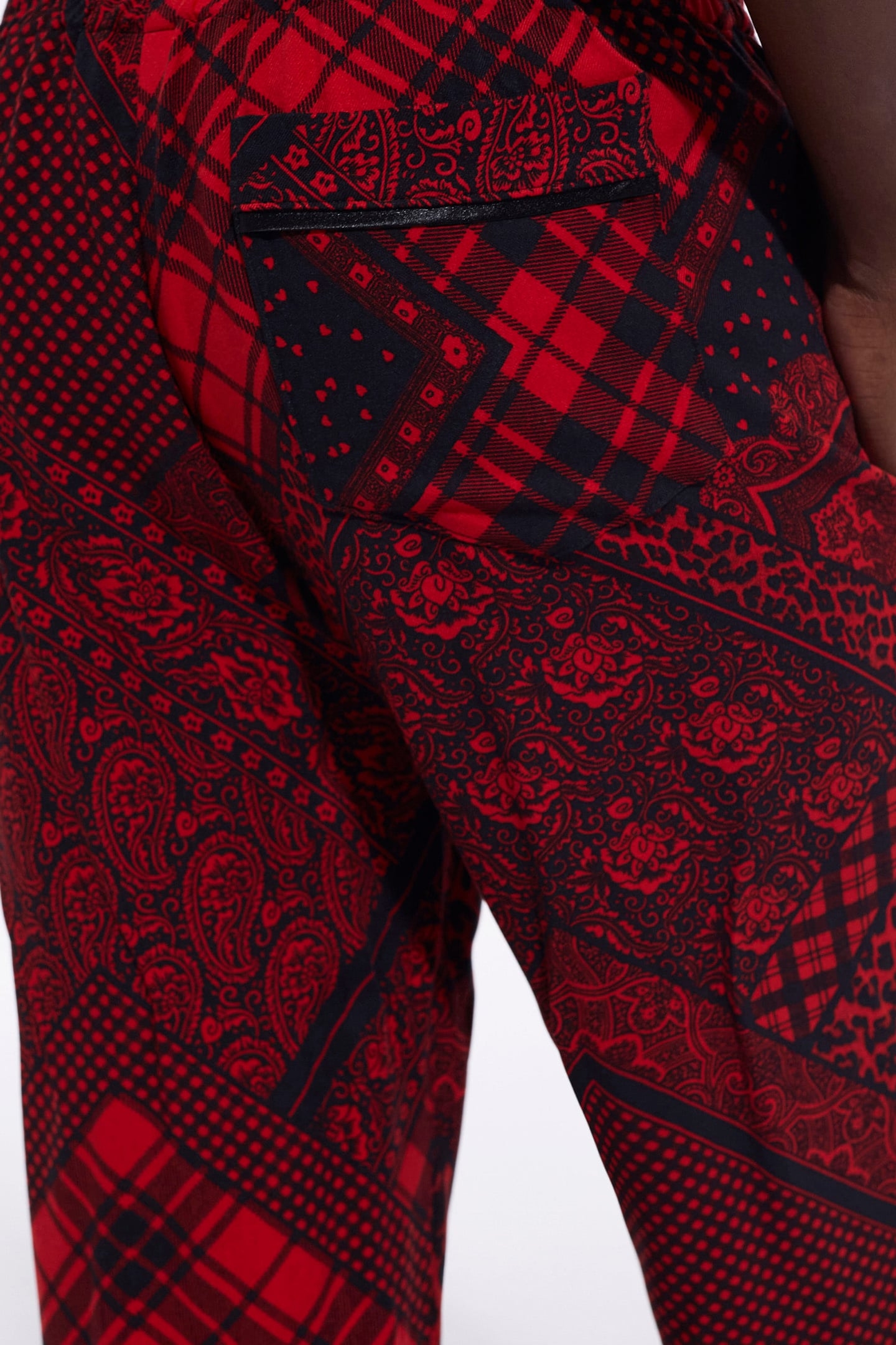 STRAIGHT FLOWING PANTS RED/BLACK 6