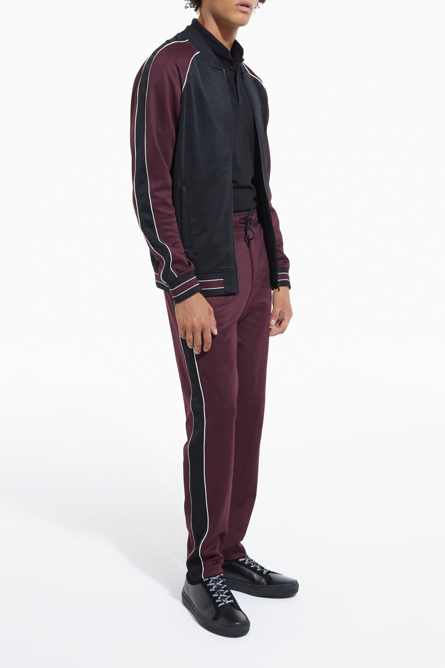 ZIP-UP SWEATSHIRT WITH RAGLAN SLEEVES BURGUNDY 5