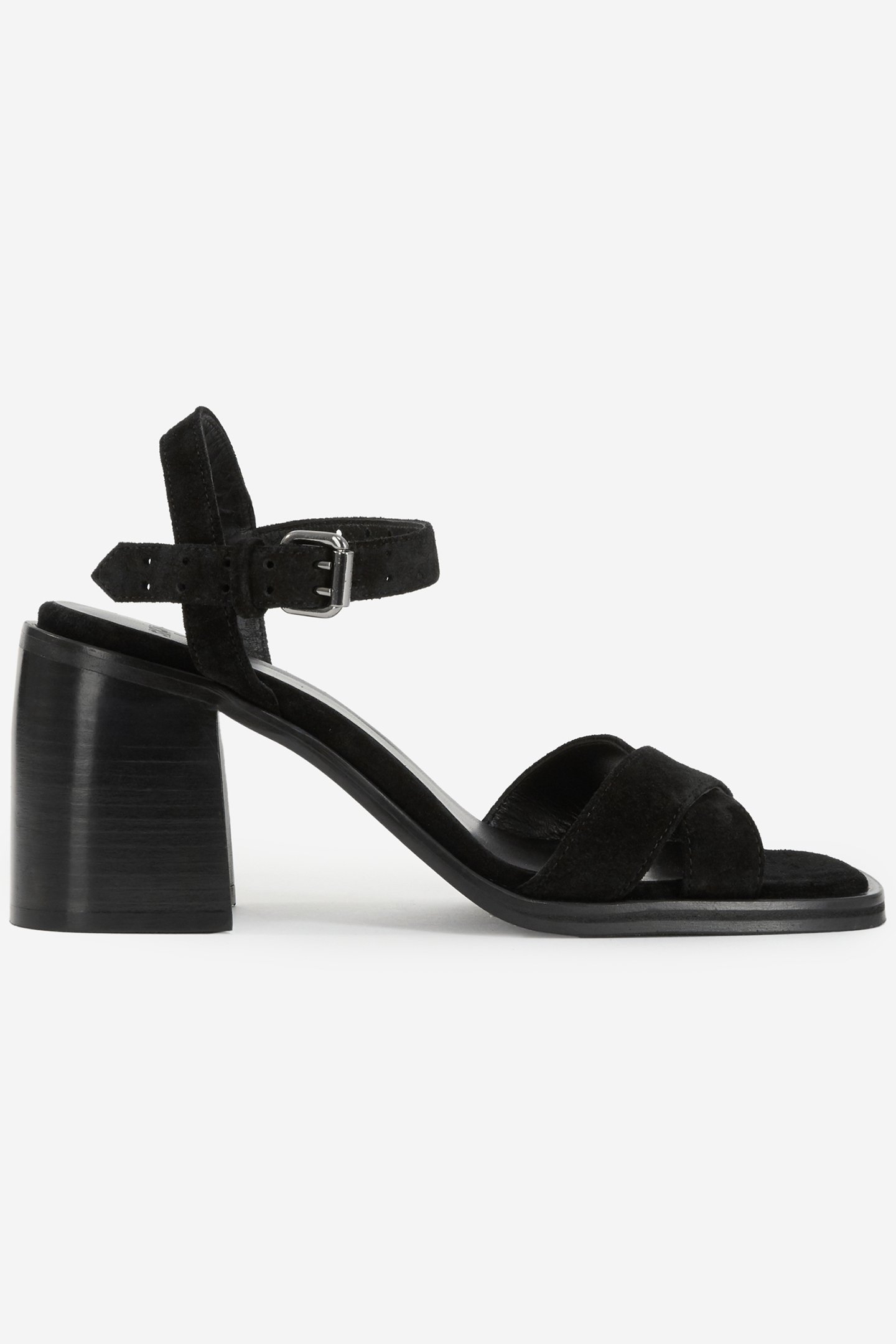 HIGH-HEEL LEATHER SANDALS BLACK 1