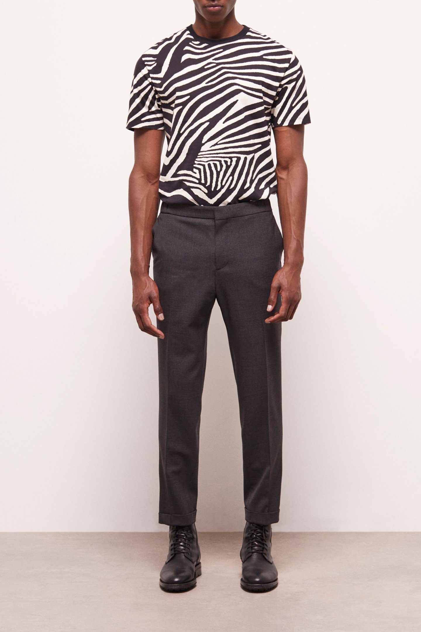 PANTALON COSTUME FIT BLACK GREY 1