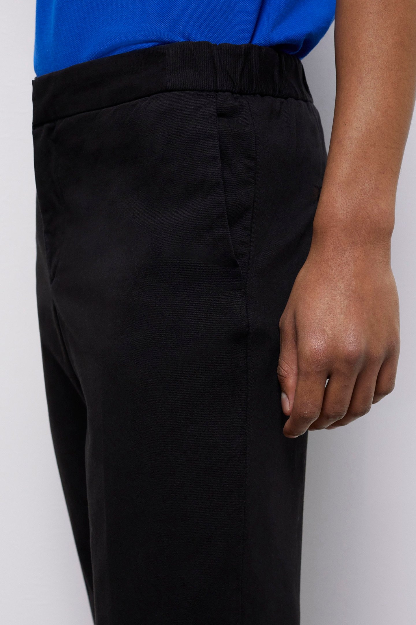 STRAIGHT PANTS WITH SEMI-ELASTICATED WAISTBAND BLACK 5