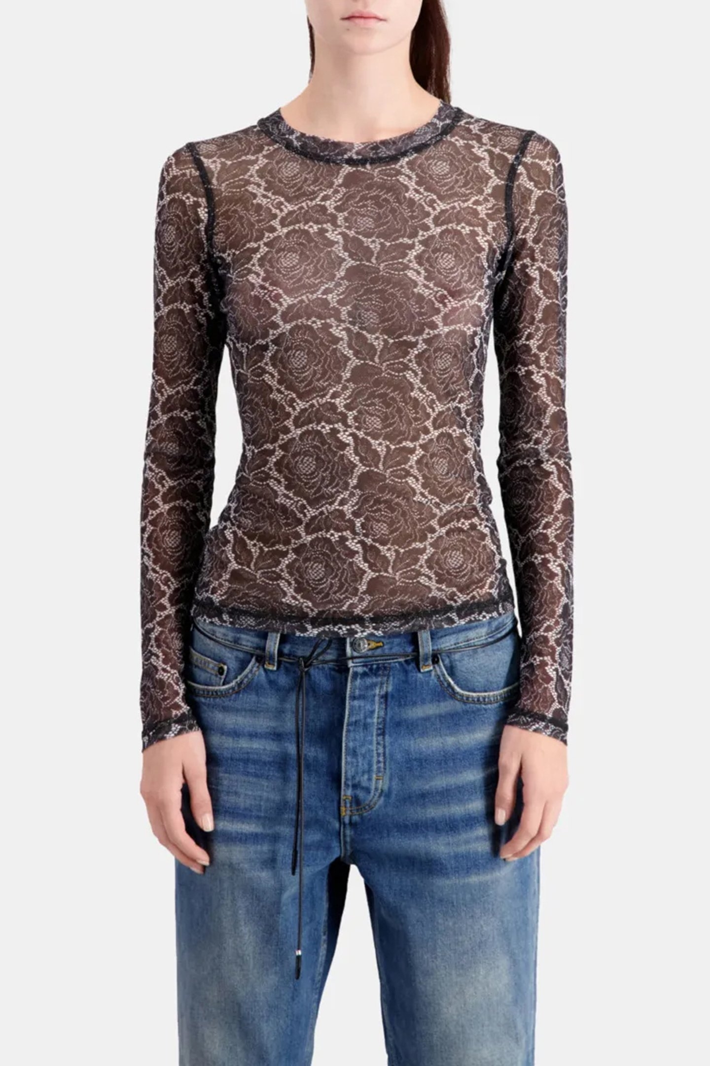 TOP EN MESH AVEC PRINT ALL OVER SNAKE BLACK 1