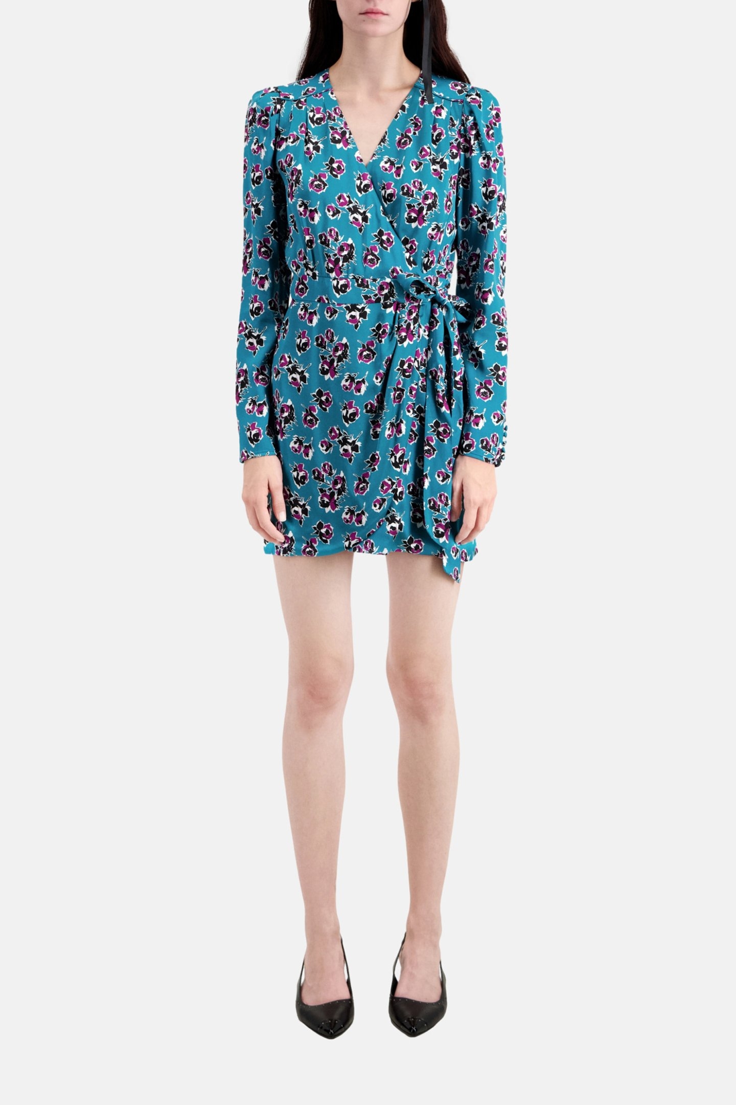 SHORT DRESS WITH LONG SLEEVES PINK-BLUE 2