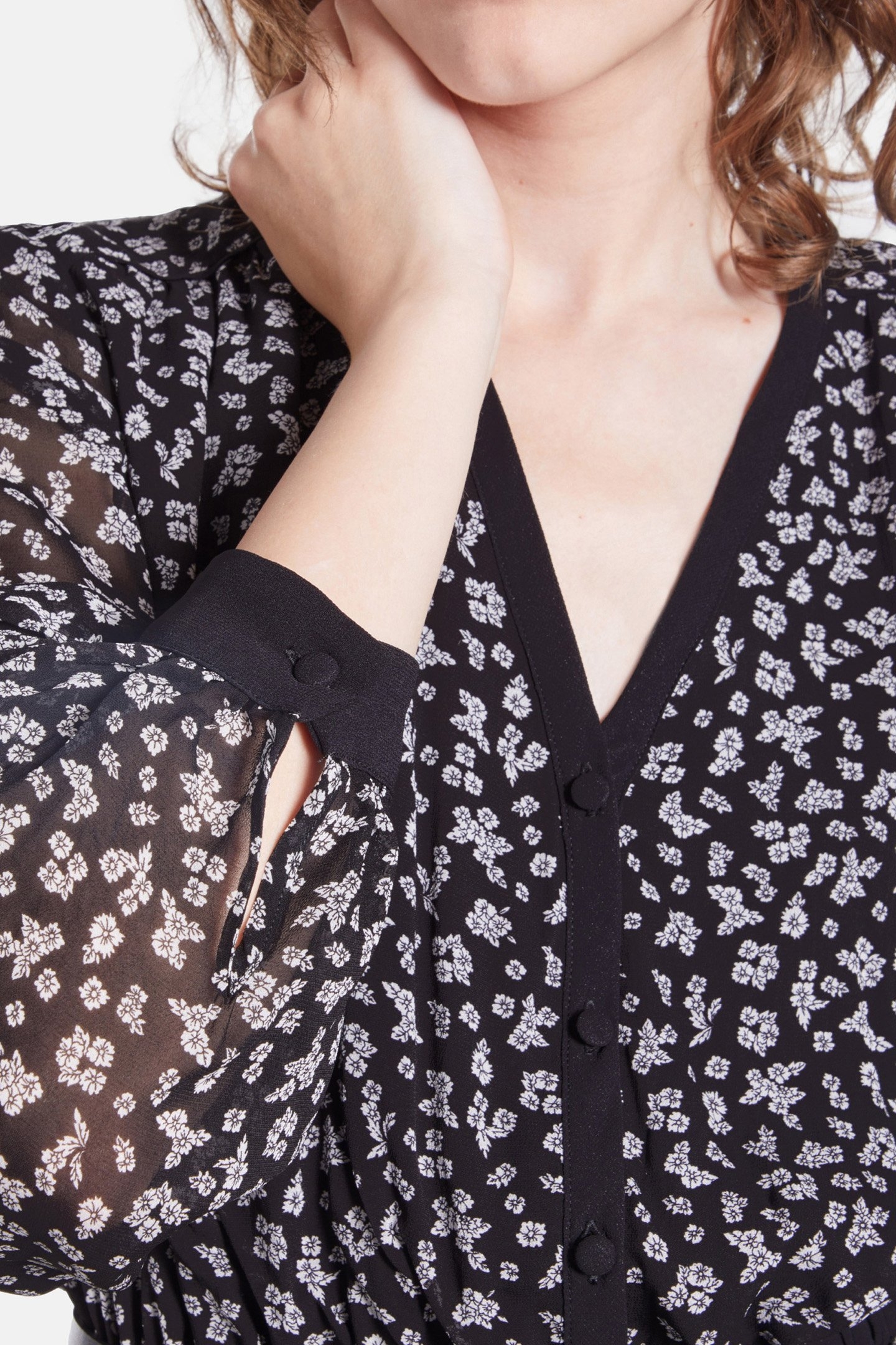 LONG DRESS WITH LONG SLEEVES BLACK-ECRU 6