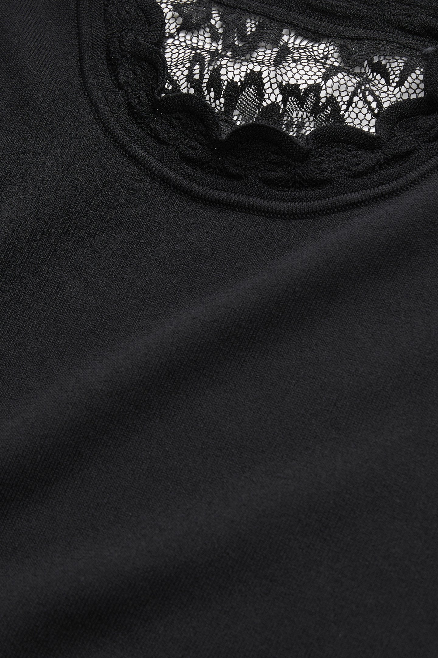 ROUND NECK SWEATER WITH LACE BACK BLACK 5