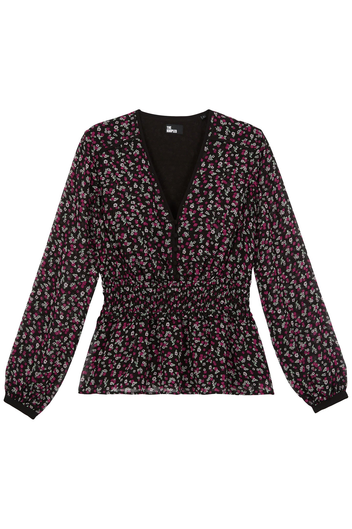 3/4 SLEEVE TOP BLACK/PINK 4