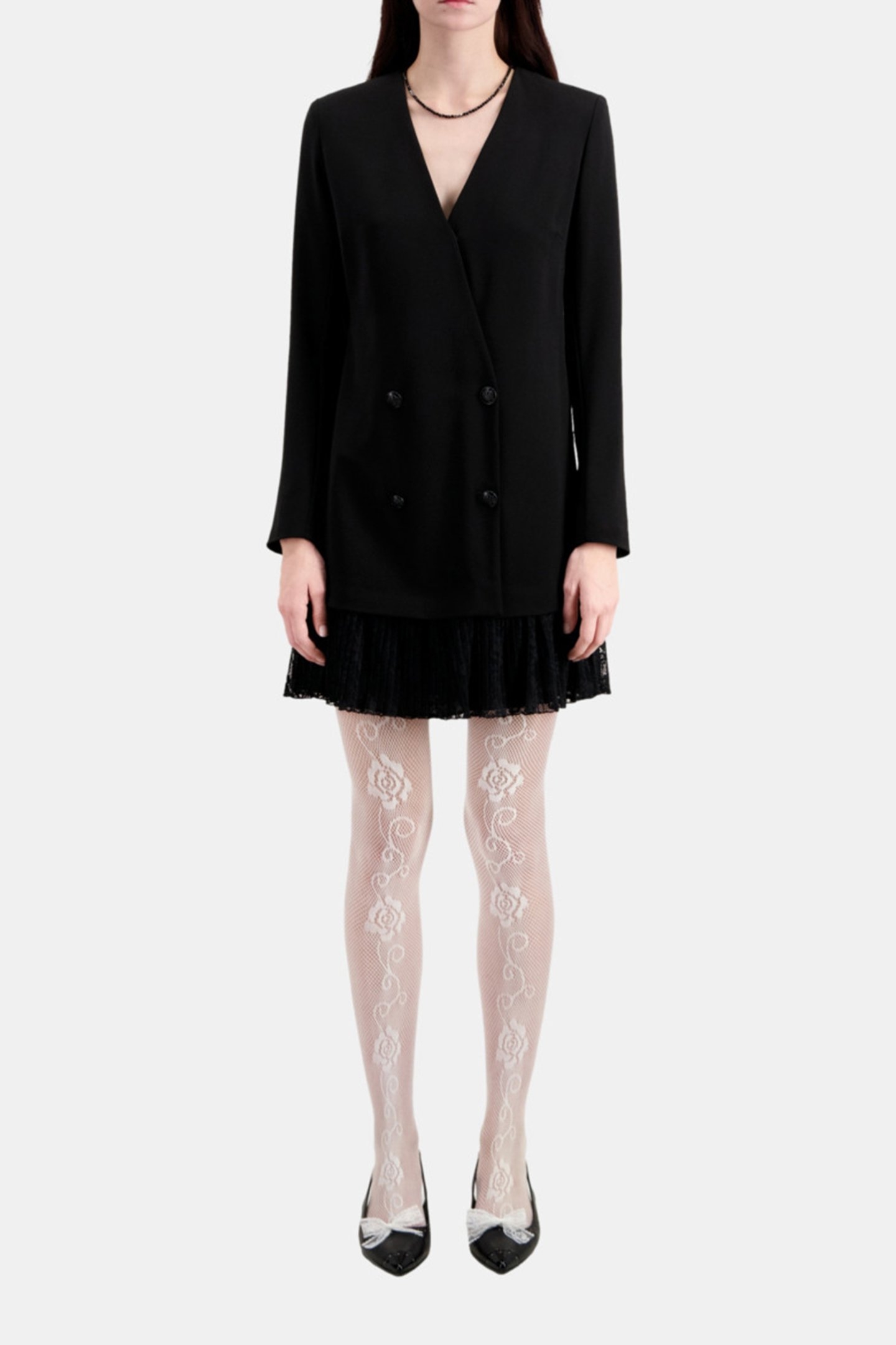 LONG-SLEEVED CROSSOVER DRESS BLACK 2