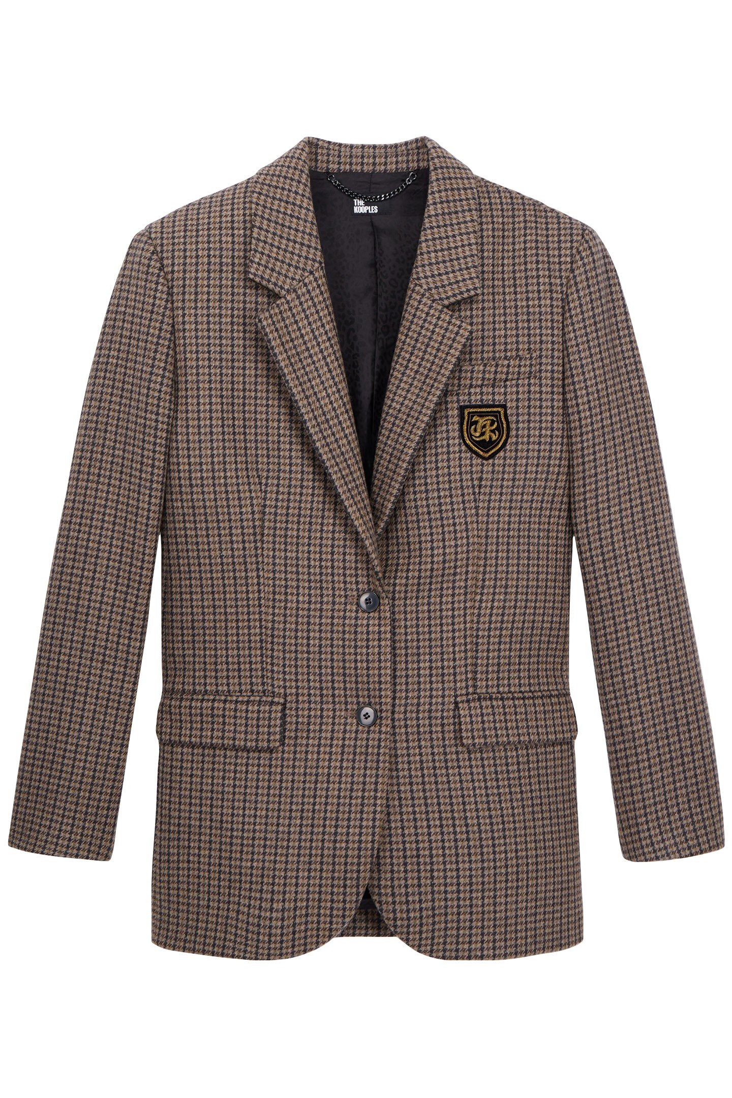 LARGE PLAID JACKET ONLY BEIGE-BROWN 1