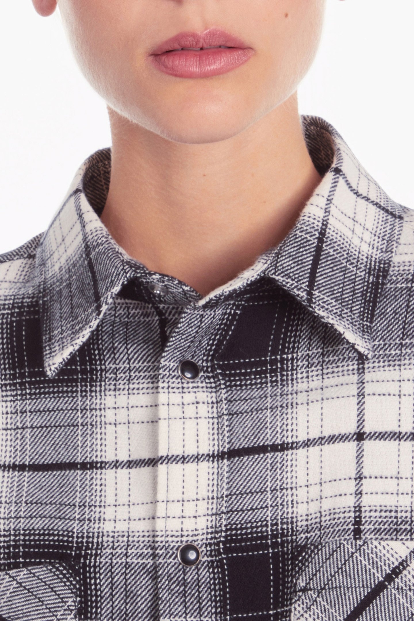 LONG-SLEEVED PLAID SHIRT BLACK WHITE 6
