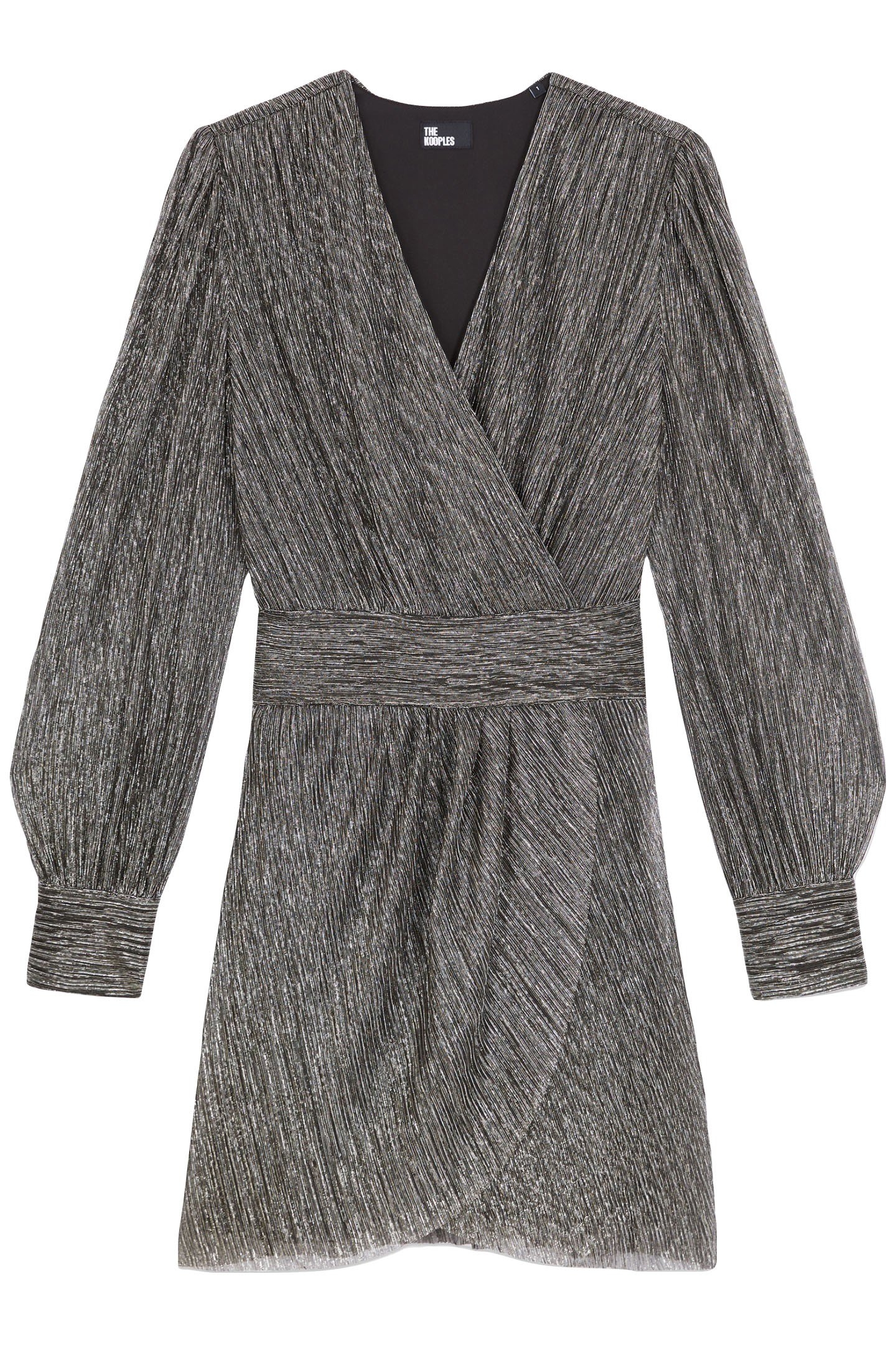 SHORT LUREX WRAP DRESS SILVER 1