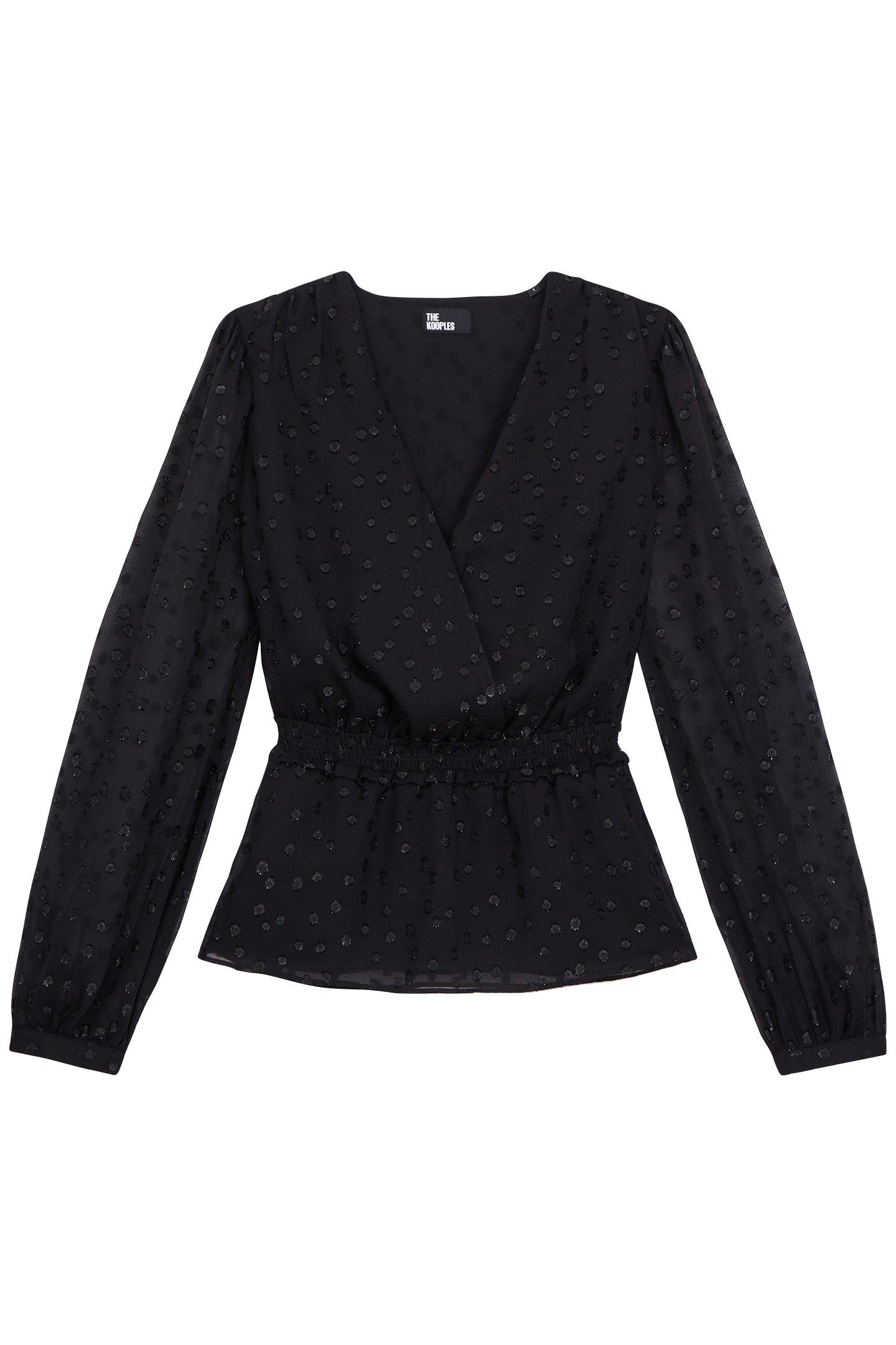 WRAP TOP WITH 3/4 SLEEVES AND ELASTICATED BOTTOM BLACK 4