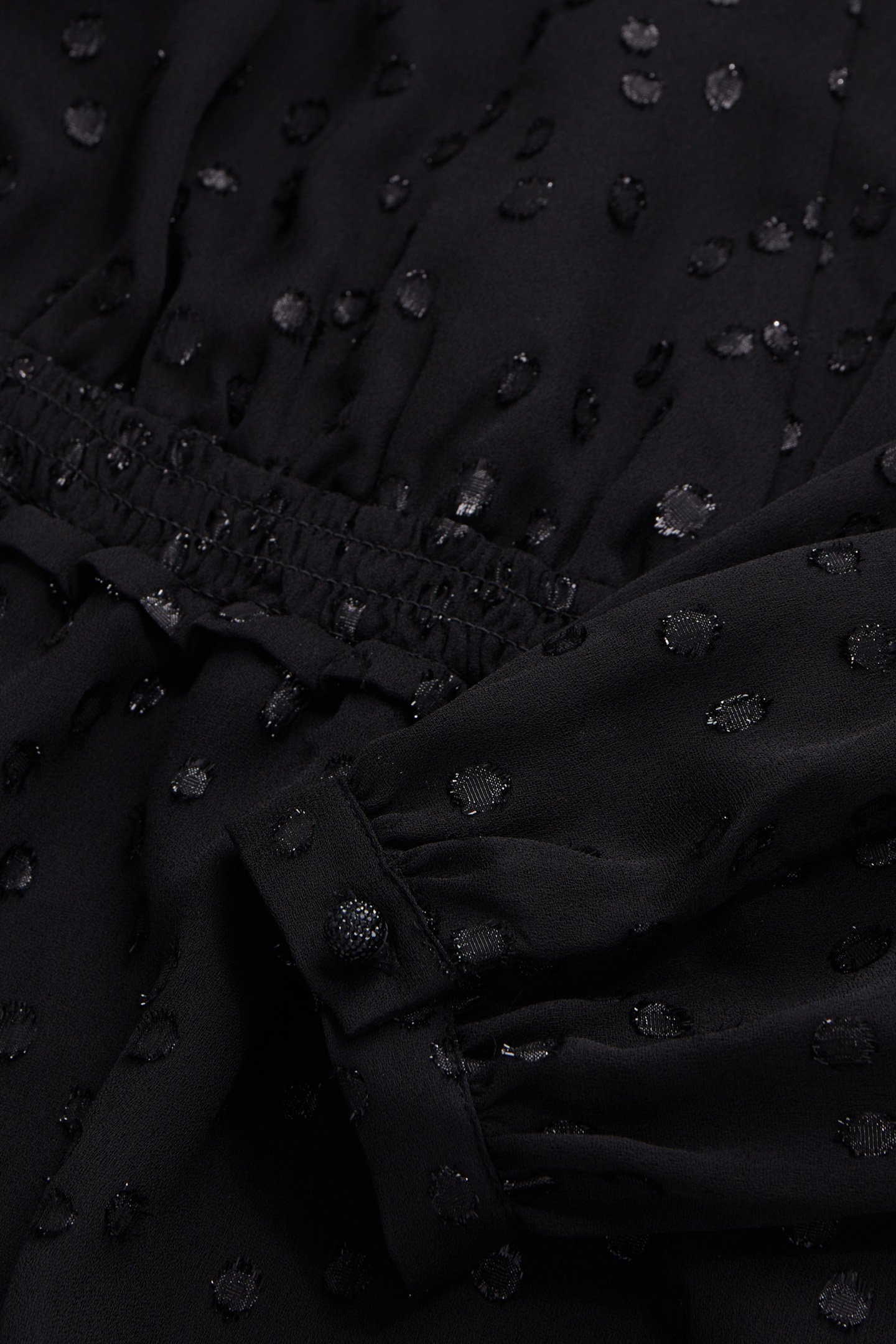 WRAP TOP WITH 3/4 SLEEVES AND ELASTICATED BOTTOM BLACK 5