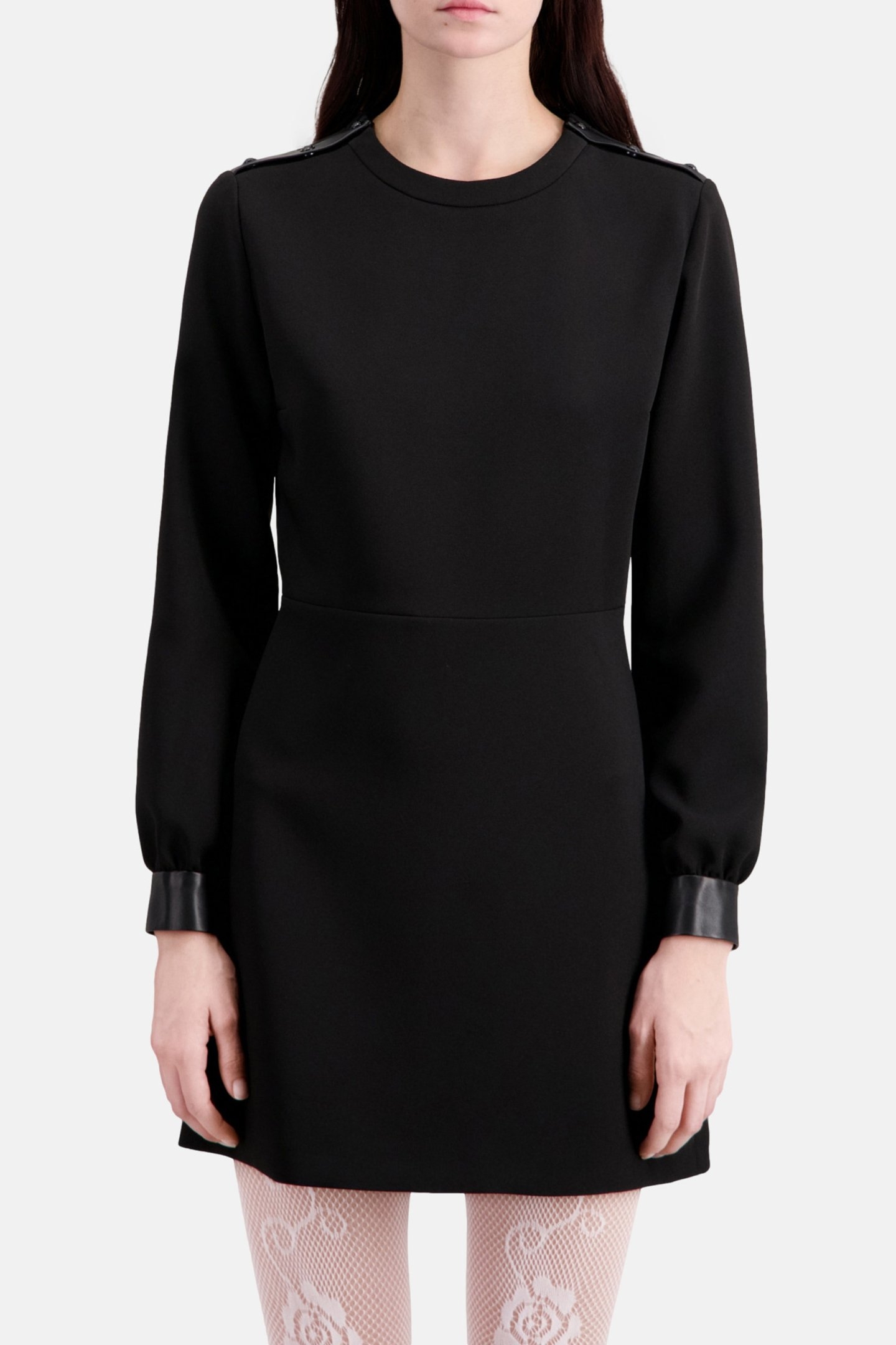 SHORT DRESS ML SHOULDER SNAPS BLACK 1