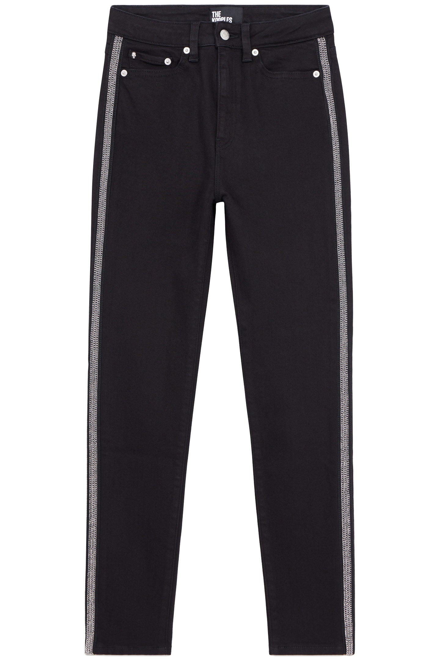 CHAIN JEANS WITH RIBBED STITCHING BLACK WASHED 1