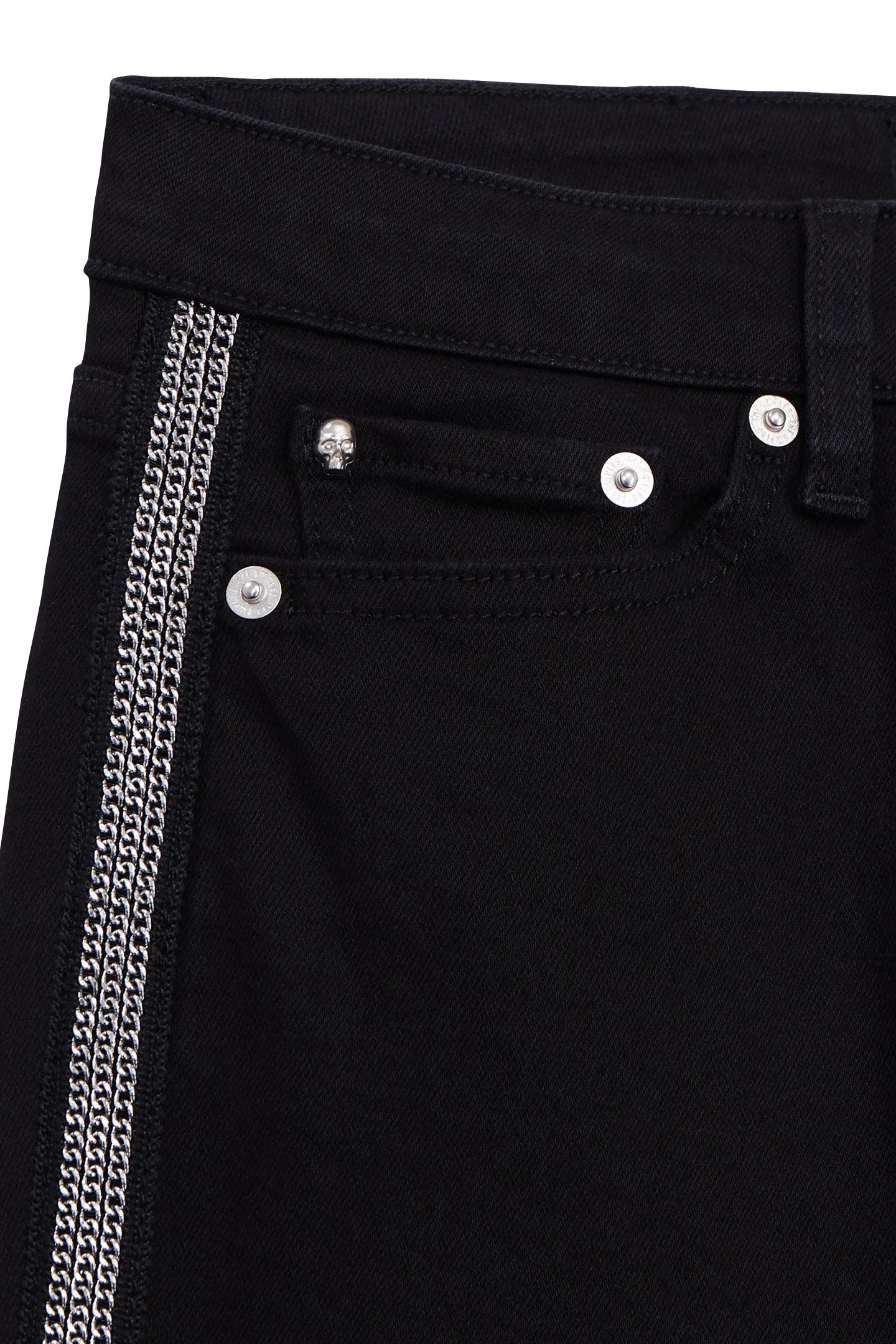 CHAIN JEANS WITH RIBBED STITCHING BLACK WASHED 2